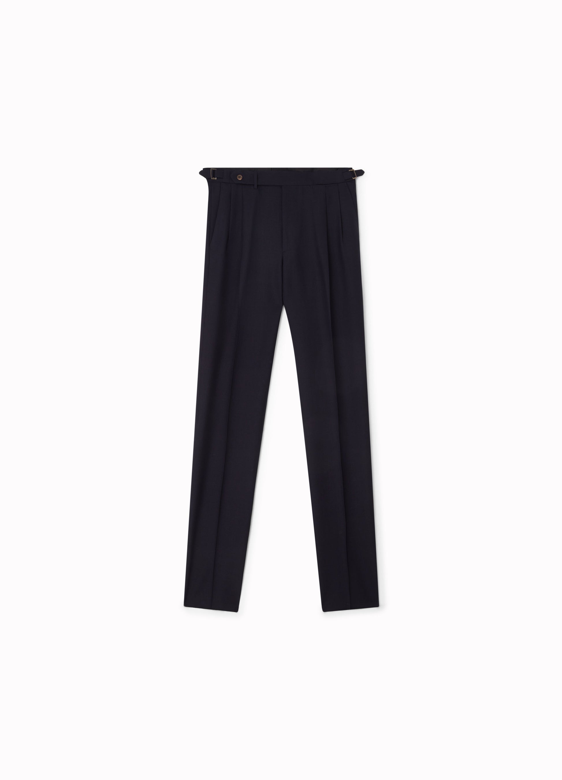 Antonio High Twist Wool Trousers - Navy Berg & Berg