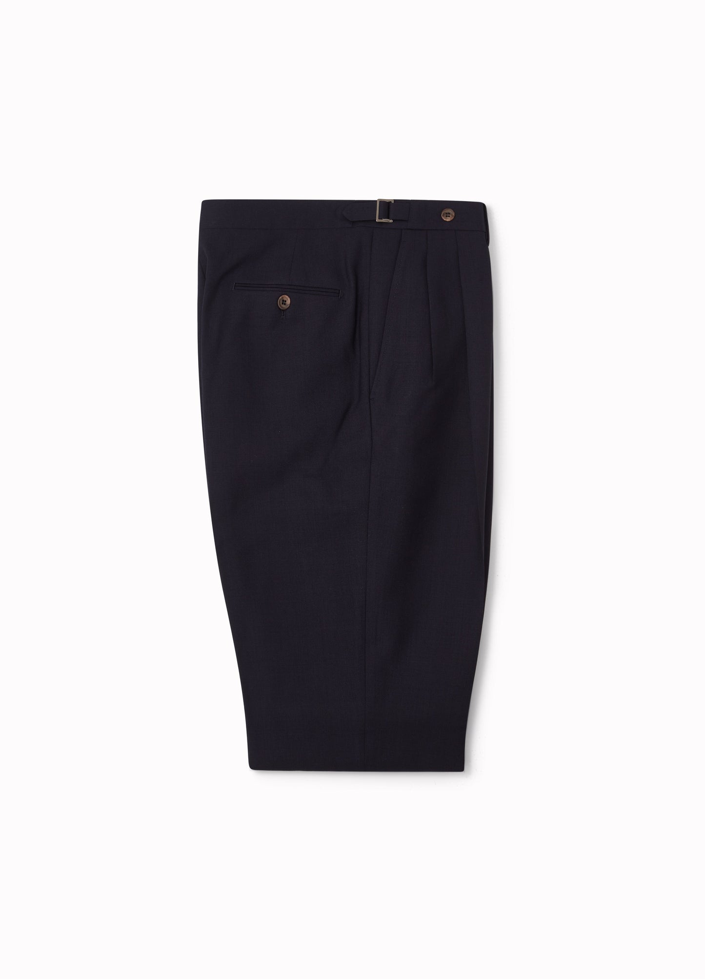 Antonio High Twist Wool Trousers - Navy Berg & Berg