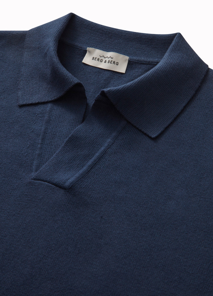 Bernt Knitted Polo - Navy – Berg & Berg