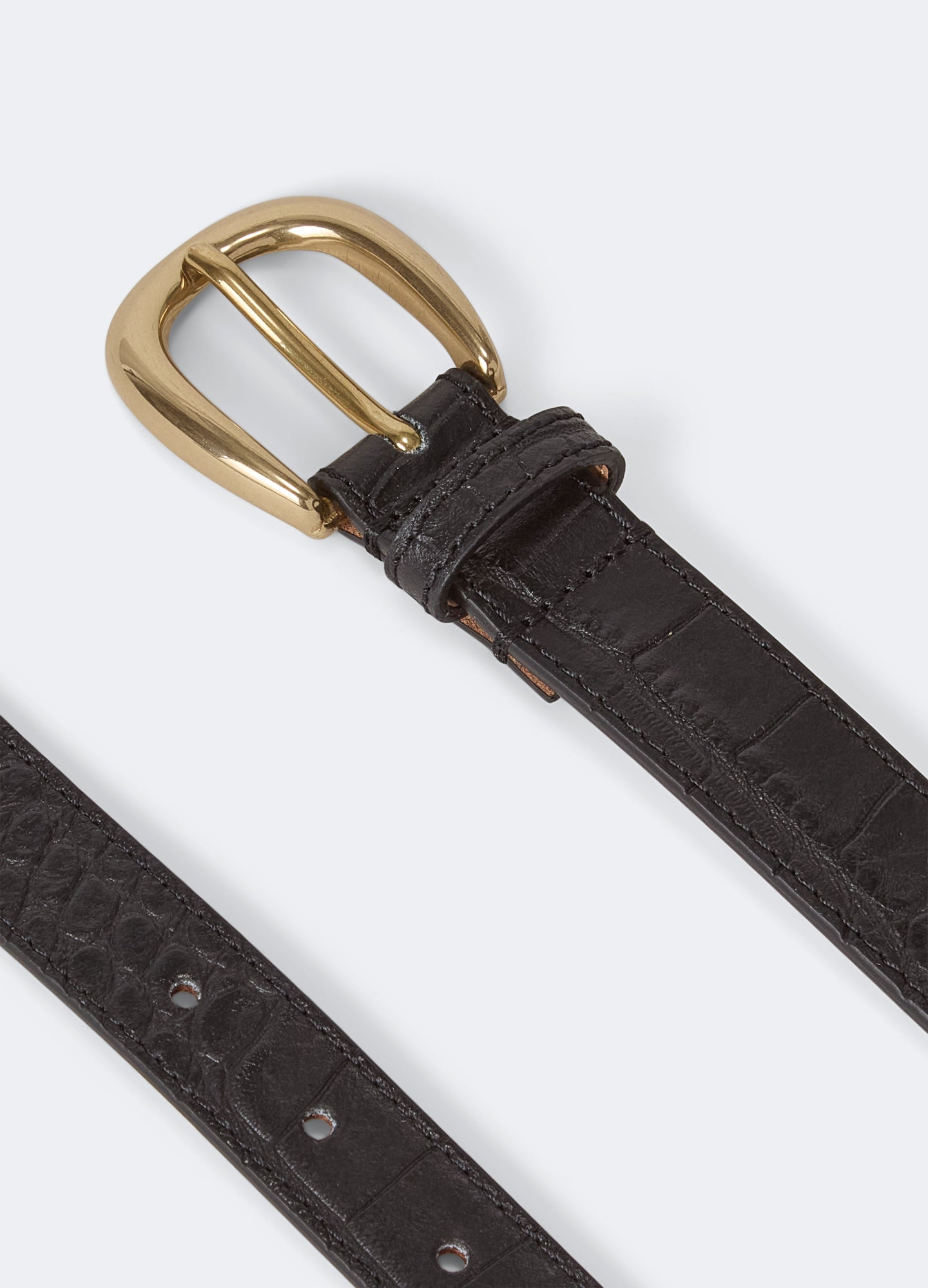 Leather Belt - Black Croco