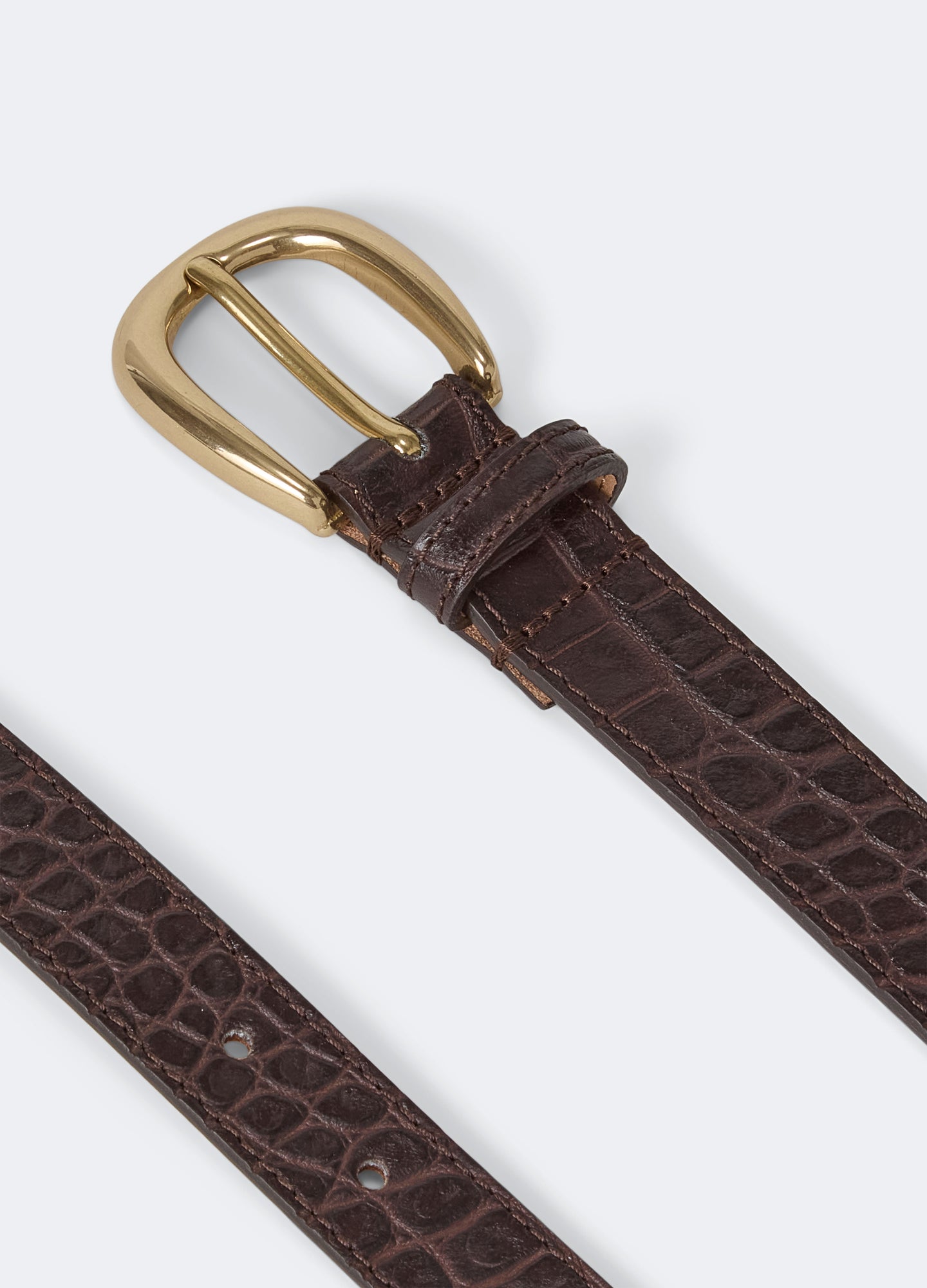 Leather Belt - Dark Brown Croco