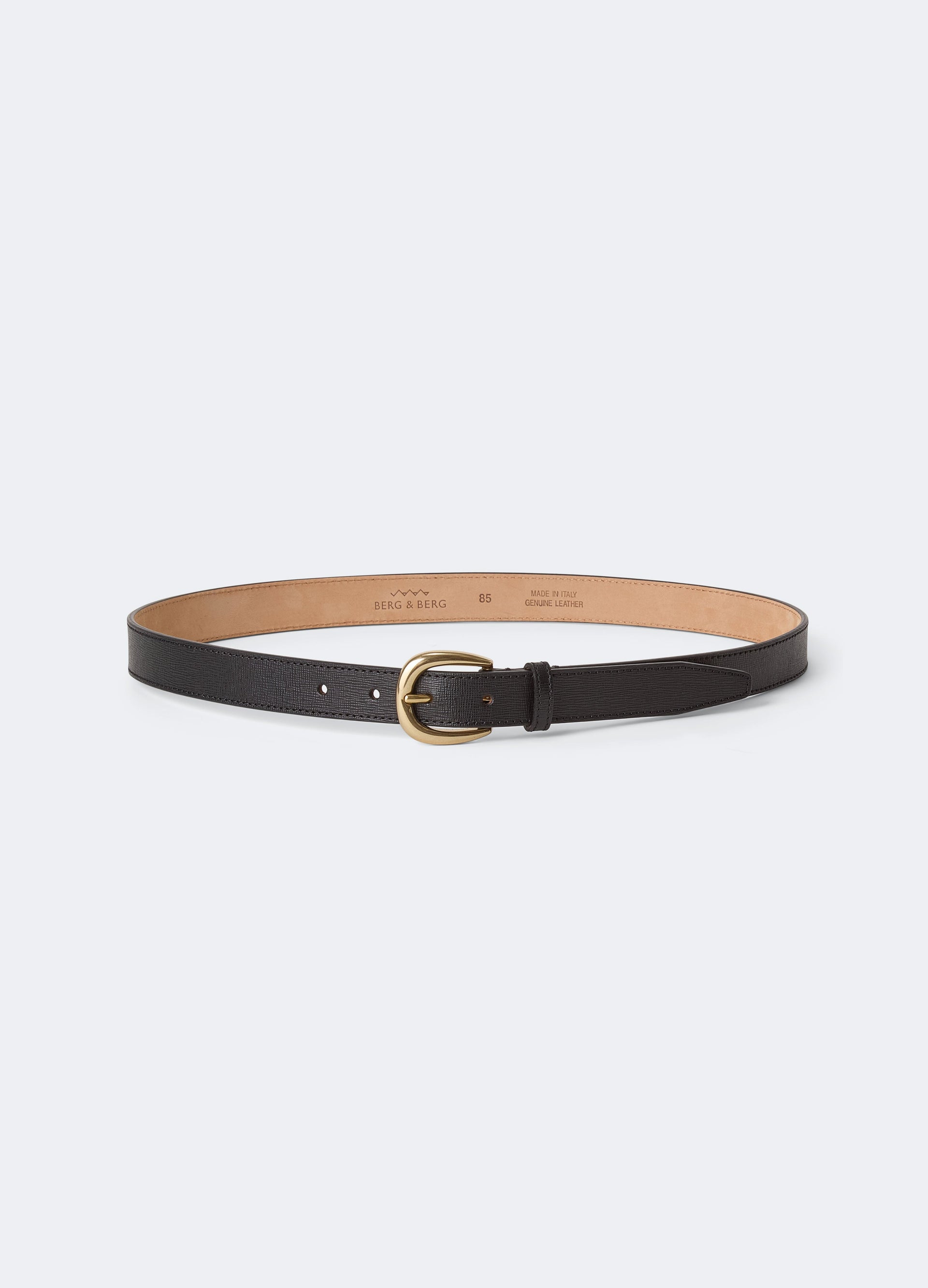 Leather Belt - Black Saffiano Berg & Berg