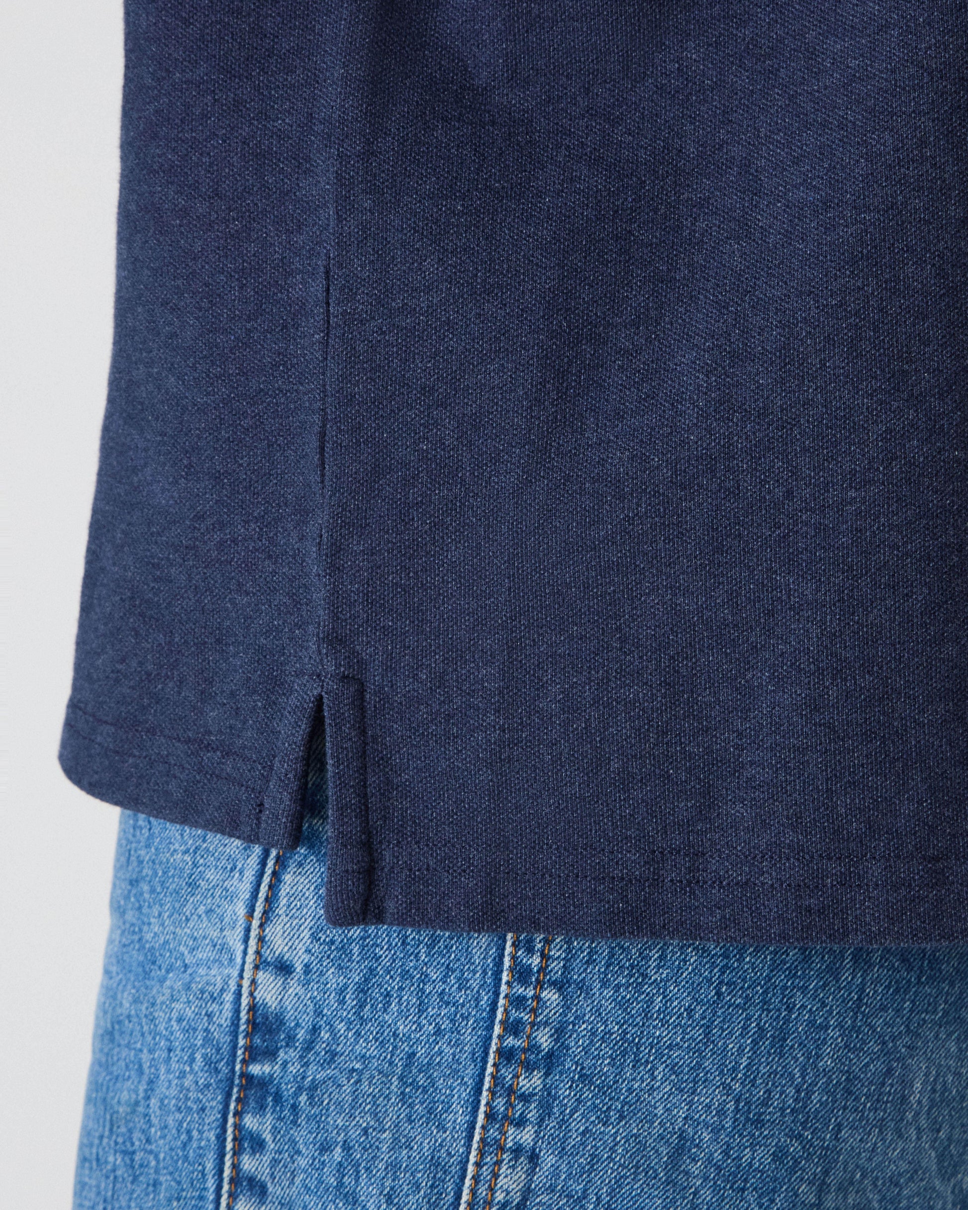 Teddy Long Sleeve Polo Shirt - Navy Melange Berg & Berg