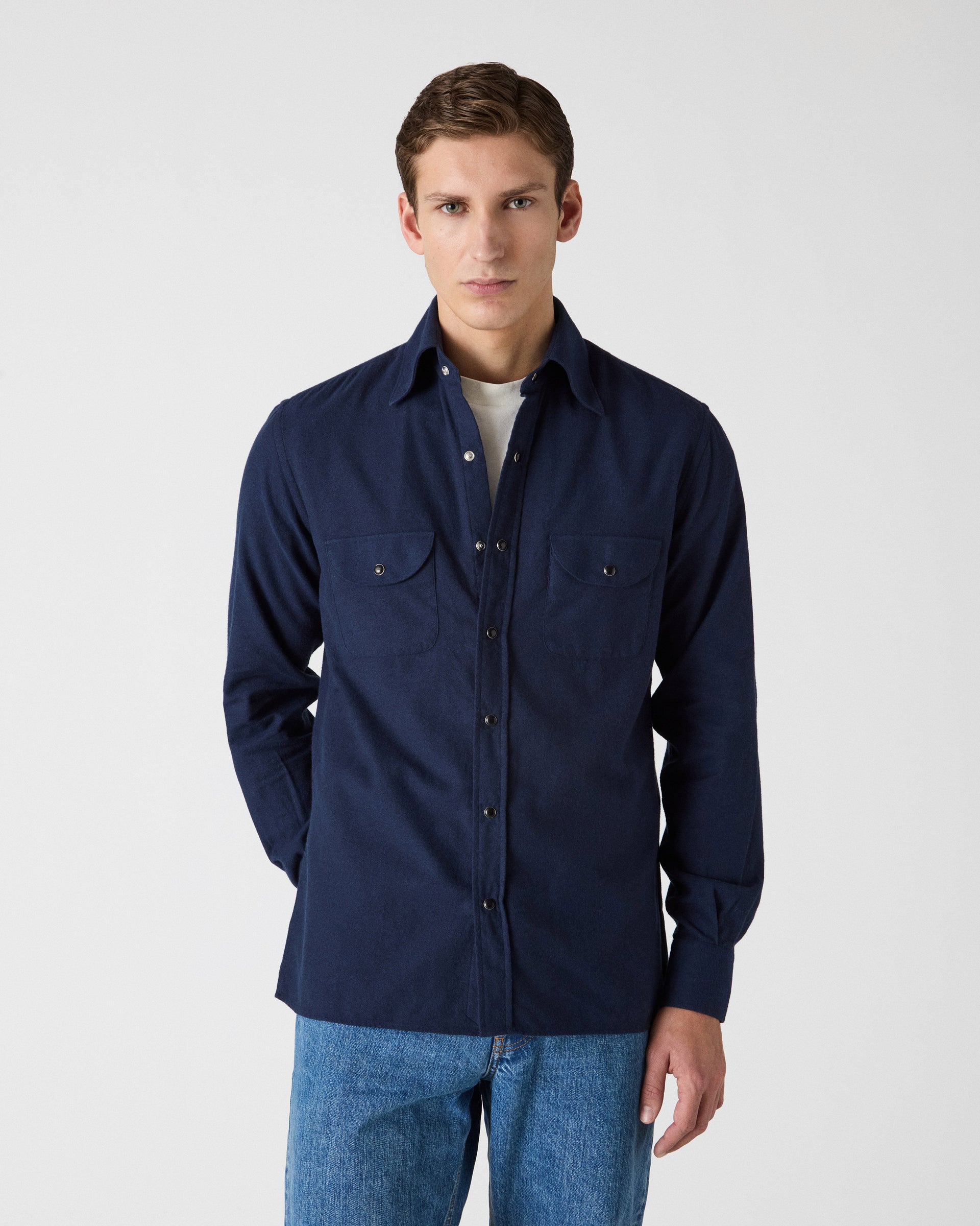 Fernando Western Shirt - Navy Berg & Berg