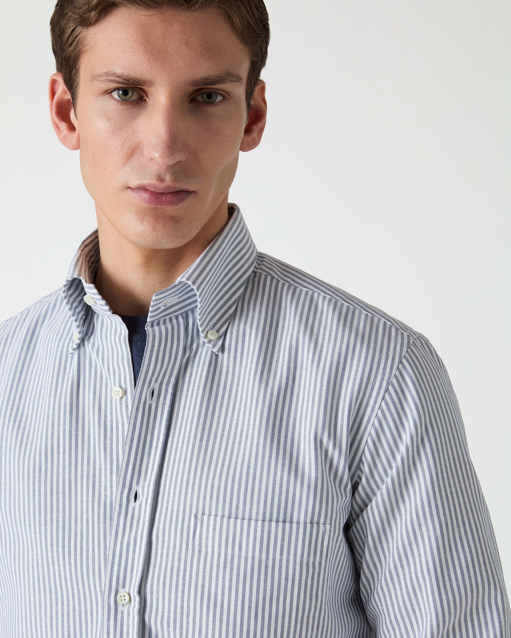 Ferdinand Oxford Button Down Shirt - White/Navy Berg & Berg