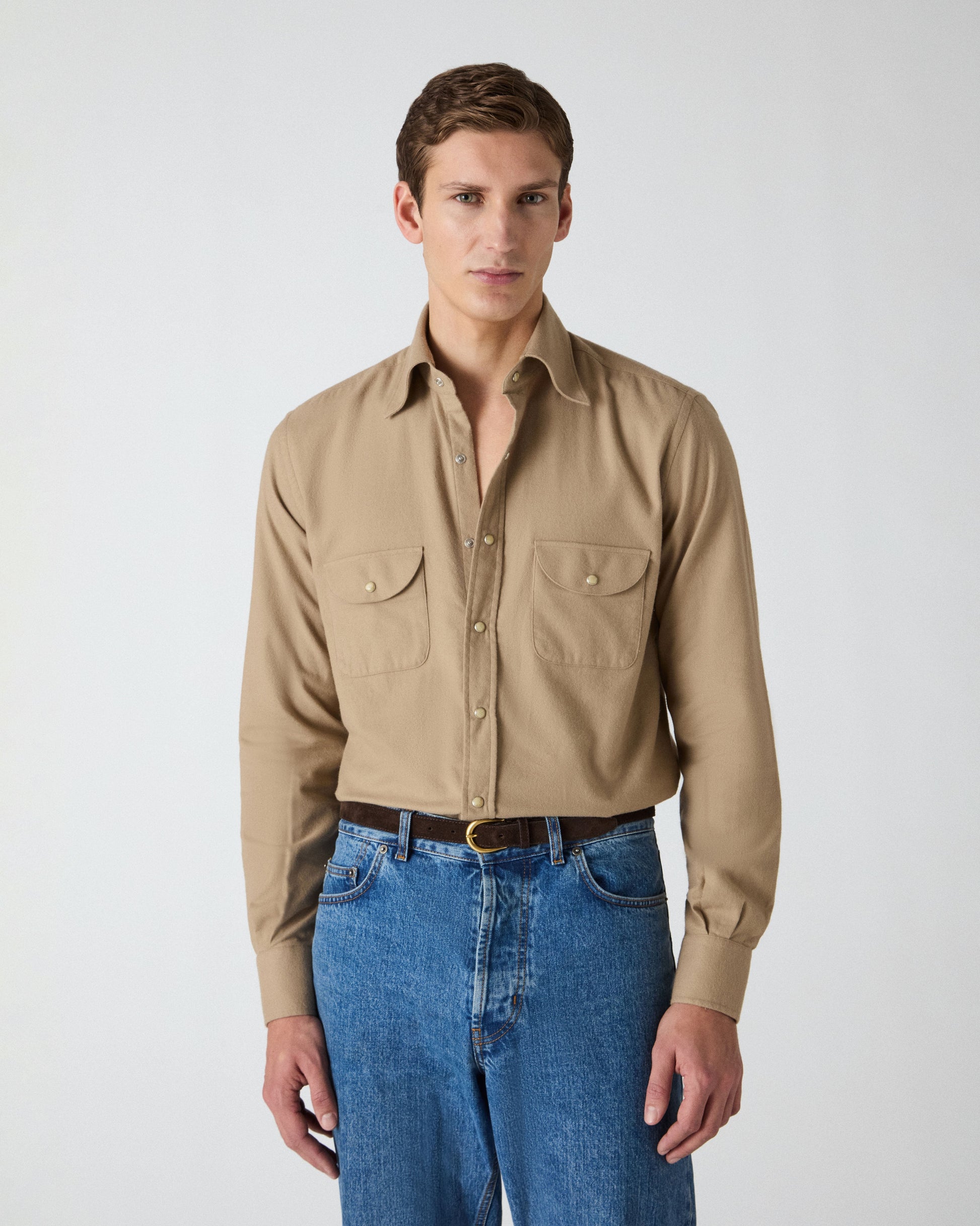 Fernando Western Shirt - Camel Berg & Berg