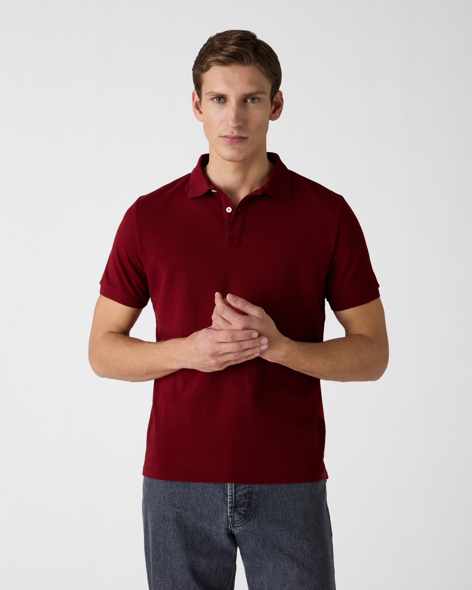 Ture Short Sleeve Polo Shirt - Deep Red Berg & Berg