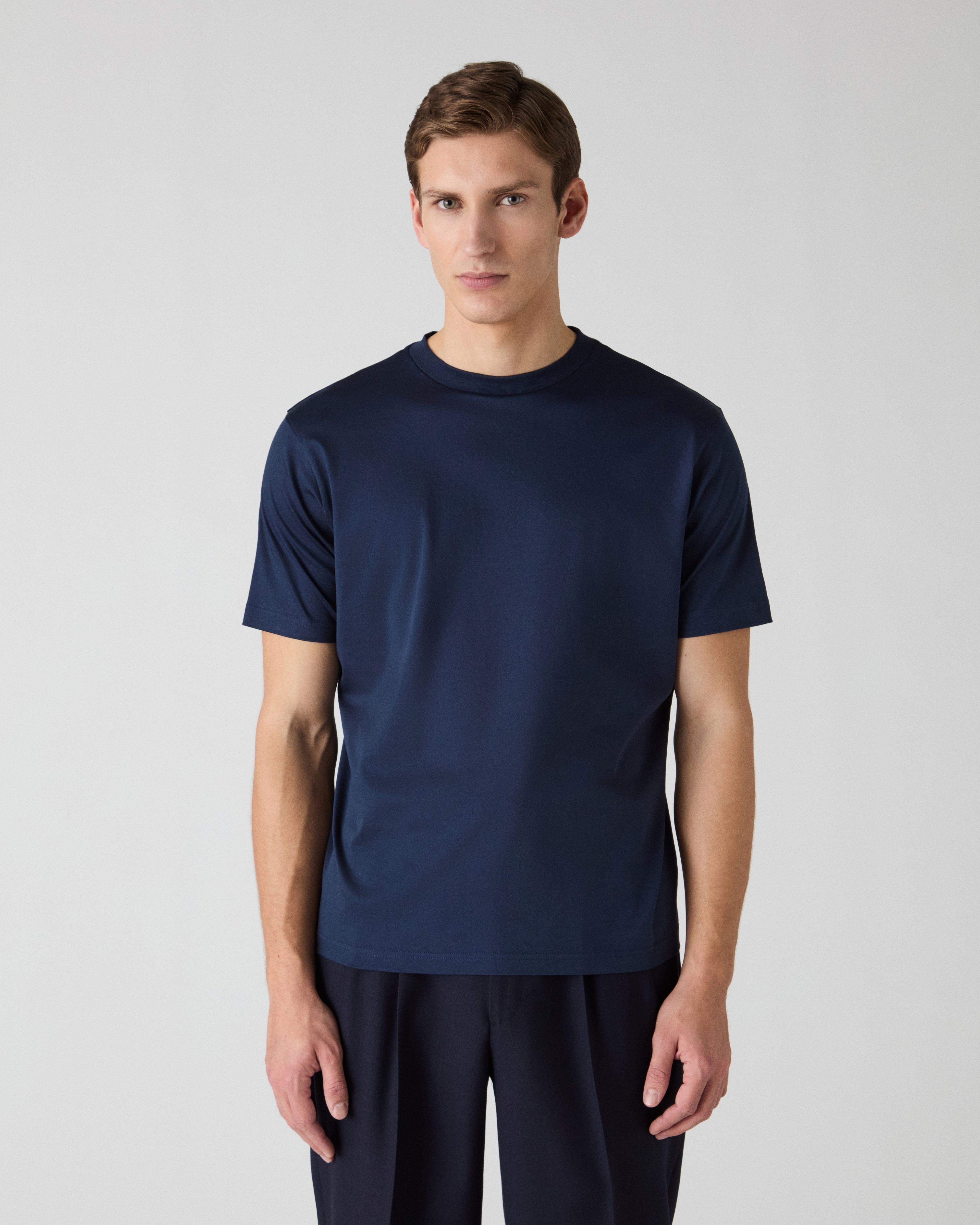 Bibiy. B STEPHANIE SHIRT NAVY シャツ ネイビー Tony Mercerized T-Shirt - Navy – Berg & Berg