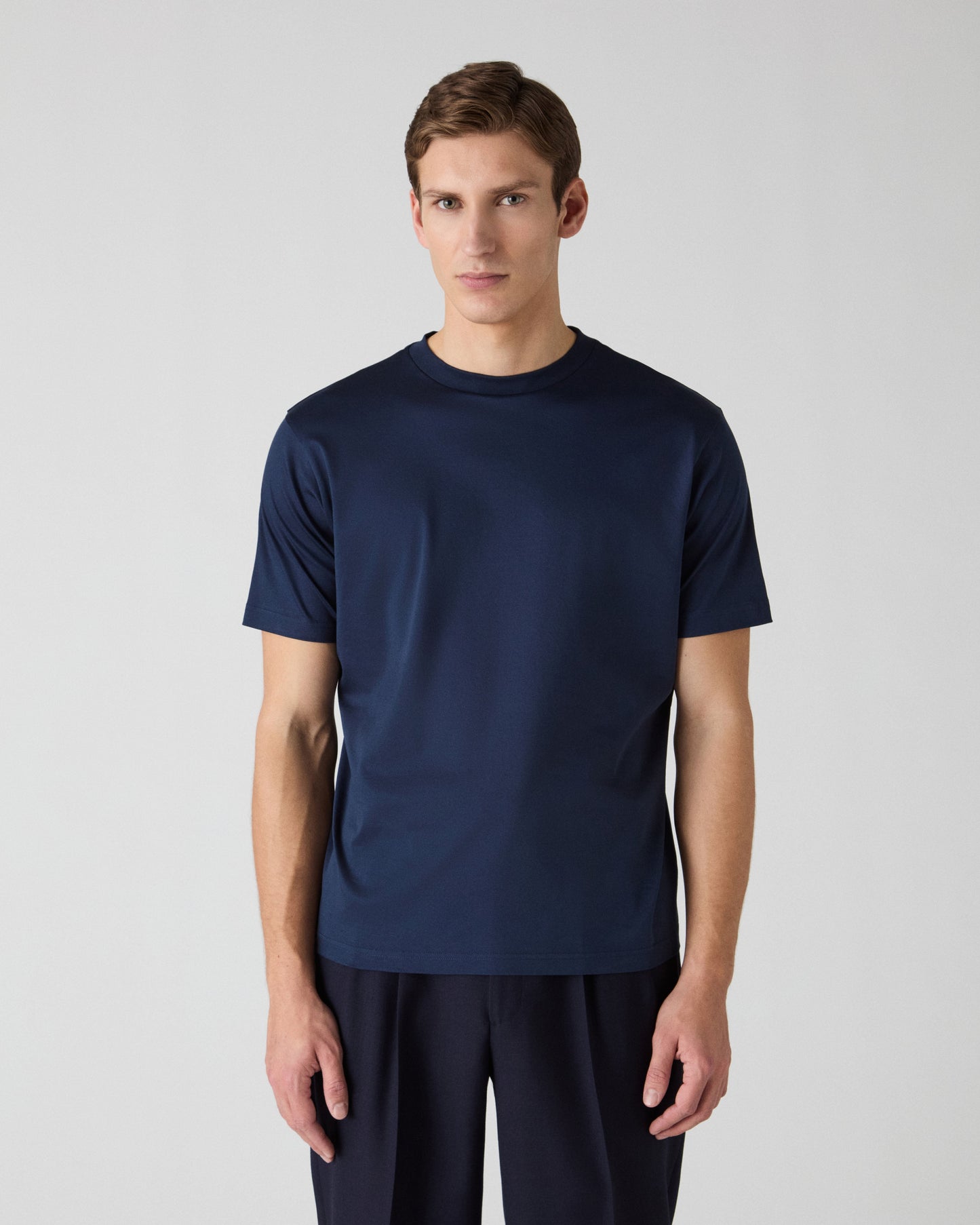 Tony Mercerized T-Shirt - Navy Berg & Berg