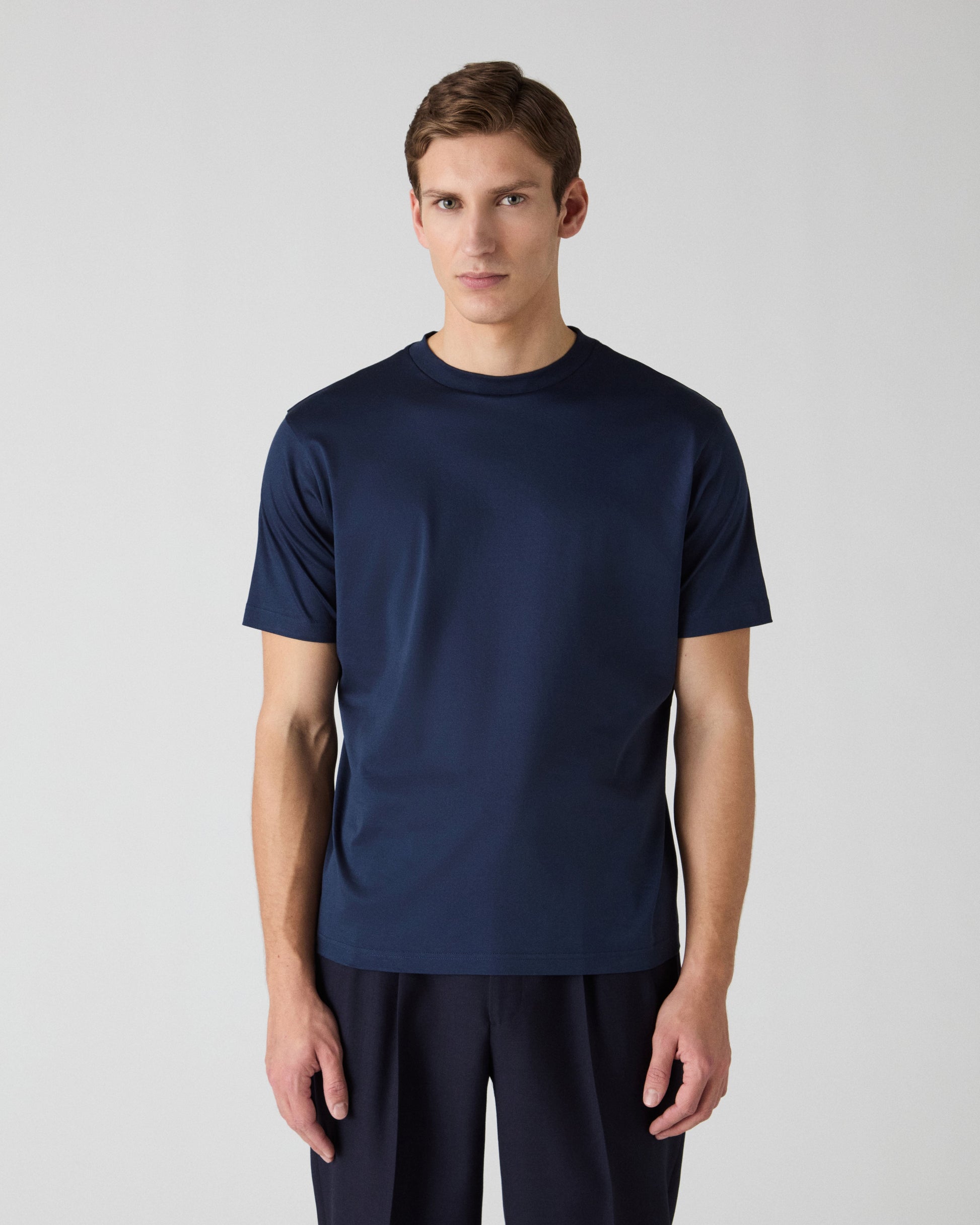 Tony Mercerized T-Shirt - Navy Berg & Berg