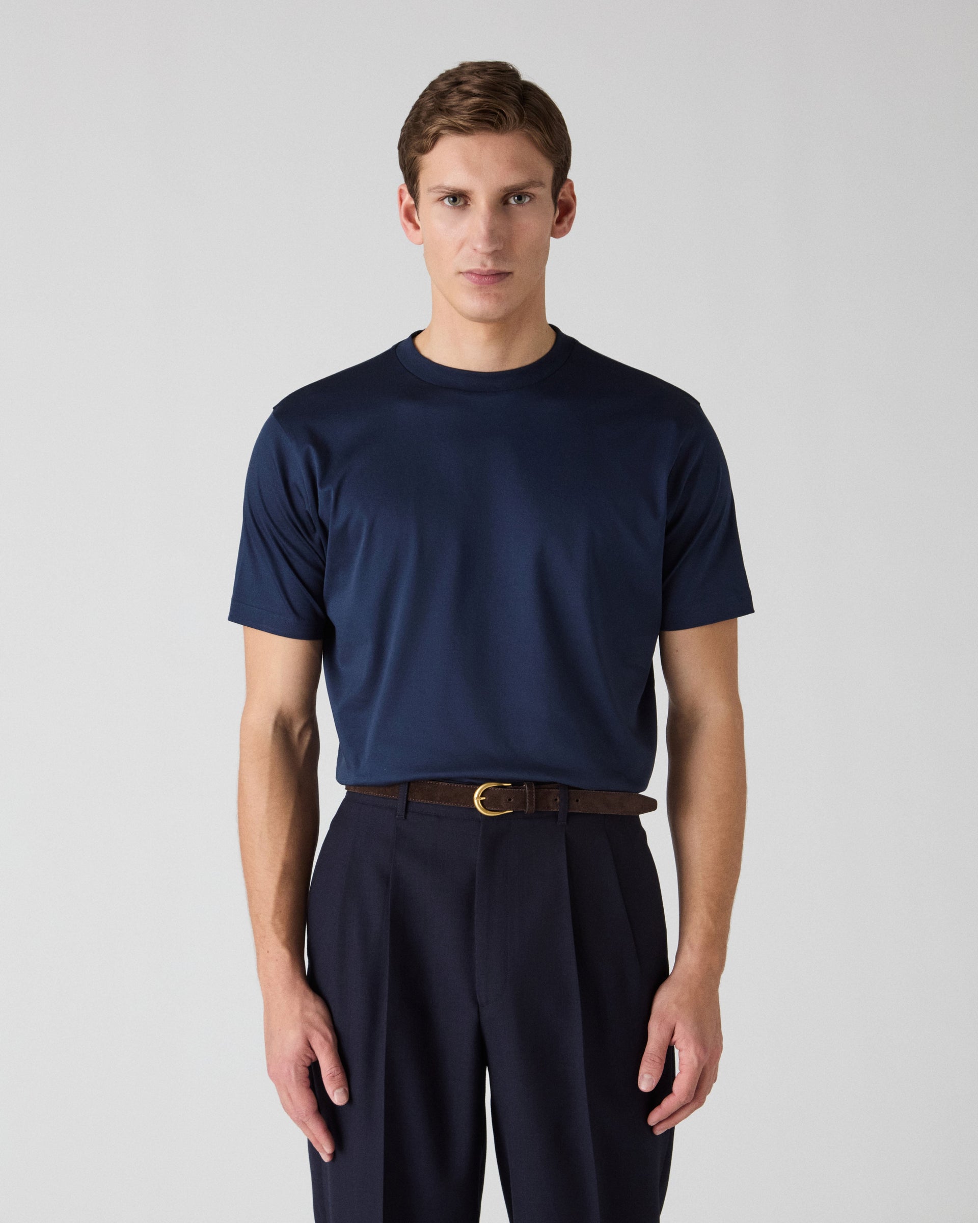 Tony Mercerized T-Shirt - Navy Berg & Berg