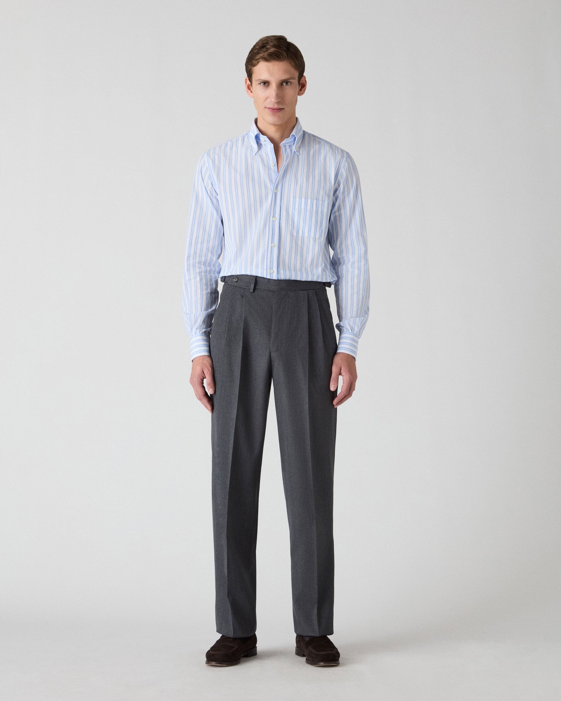 August Cavalry Twill Trousers - Mid Grey Berg & Berg