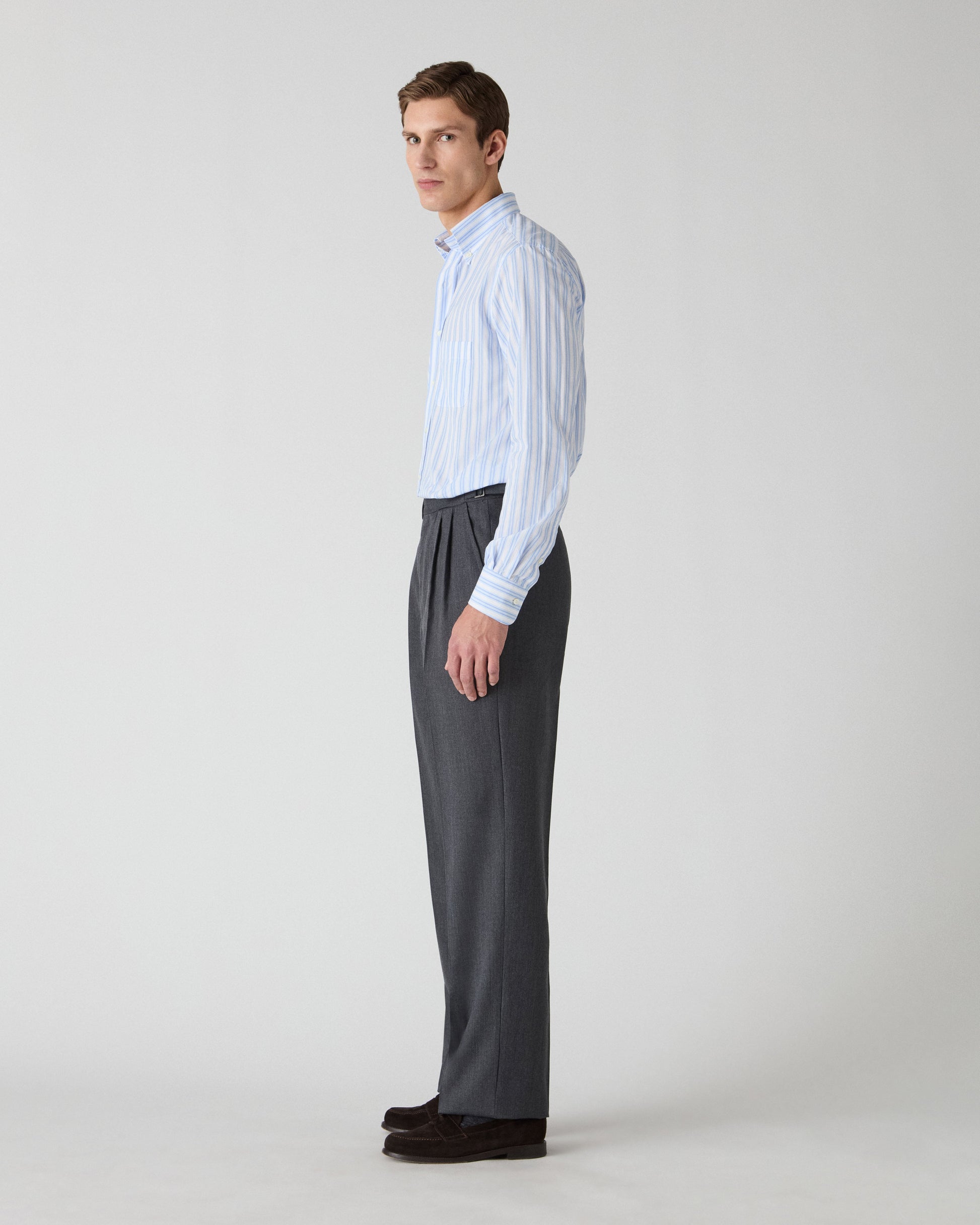 August Cavalry Twill Trousers - Mid Grey Berg & Berg