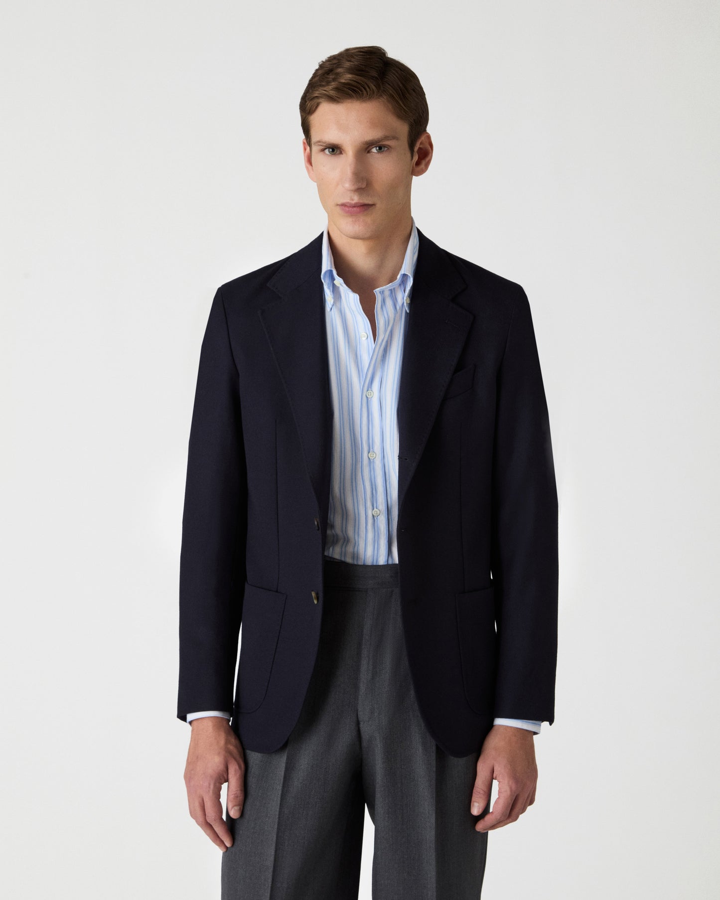Dante Unlined Cavalry Twill Blazer - Navy Berg & Berg
