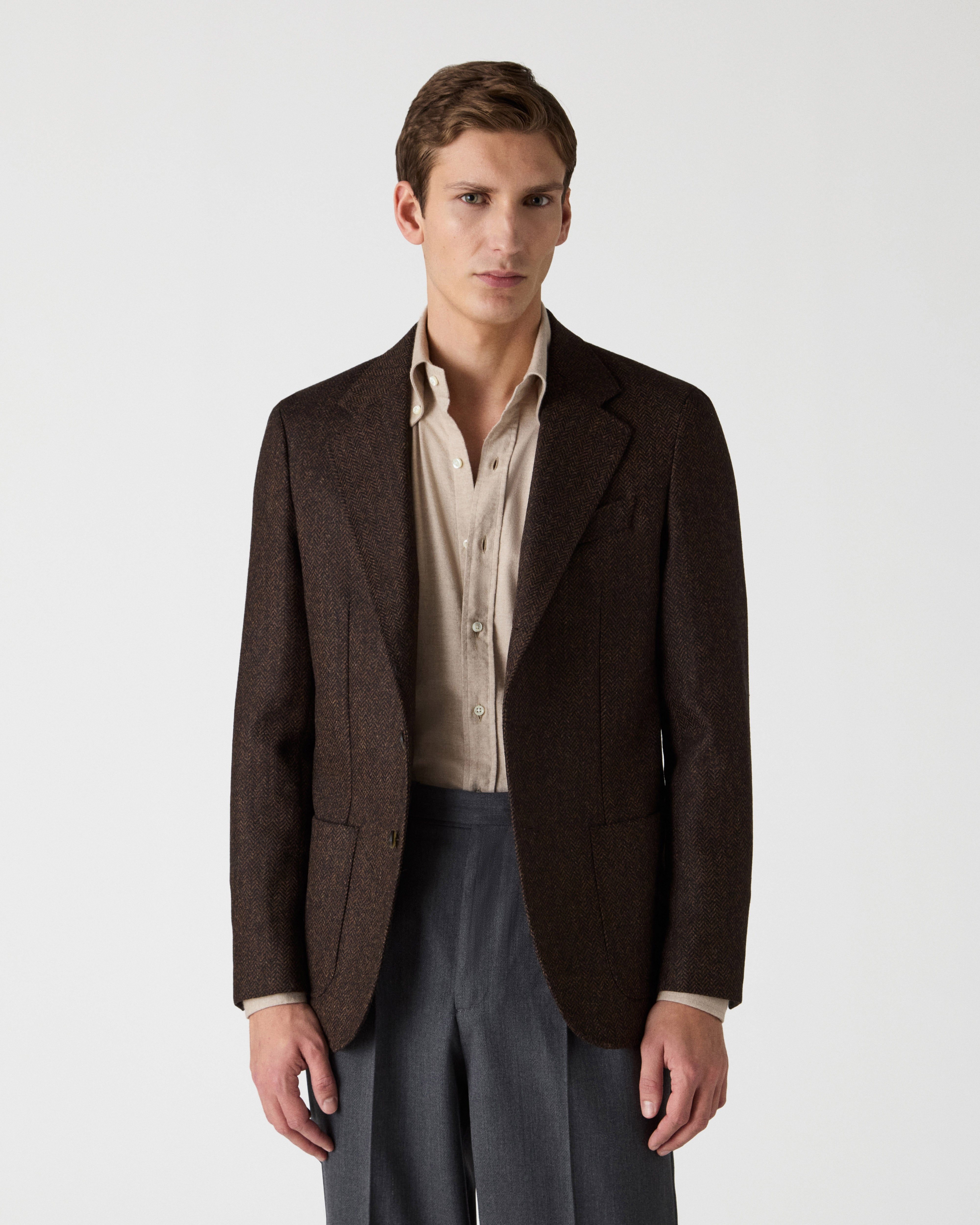 Dante Unlined Tweed Jacket - Brown – Berg & Berg