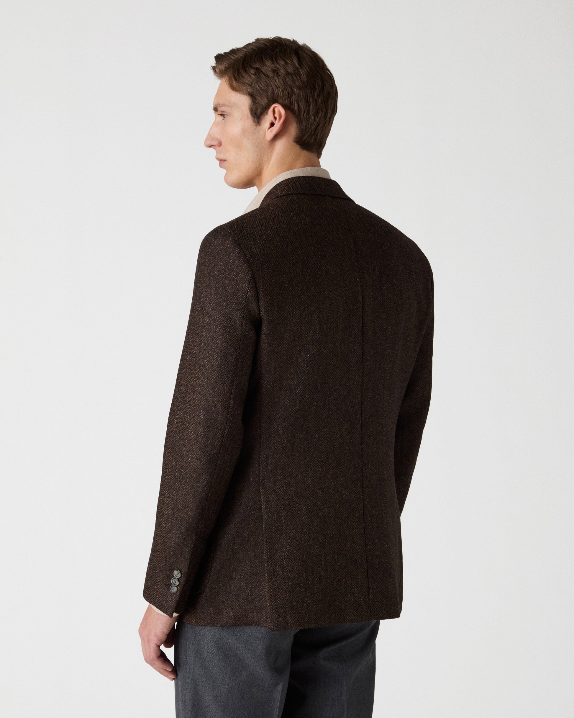 Dante Unlined Tweed Jacket - Brown Berg & Berg