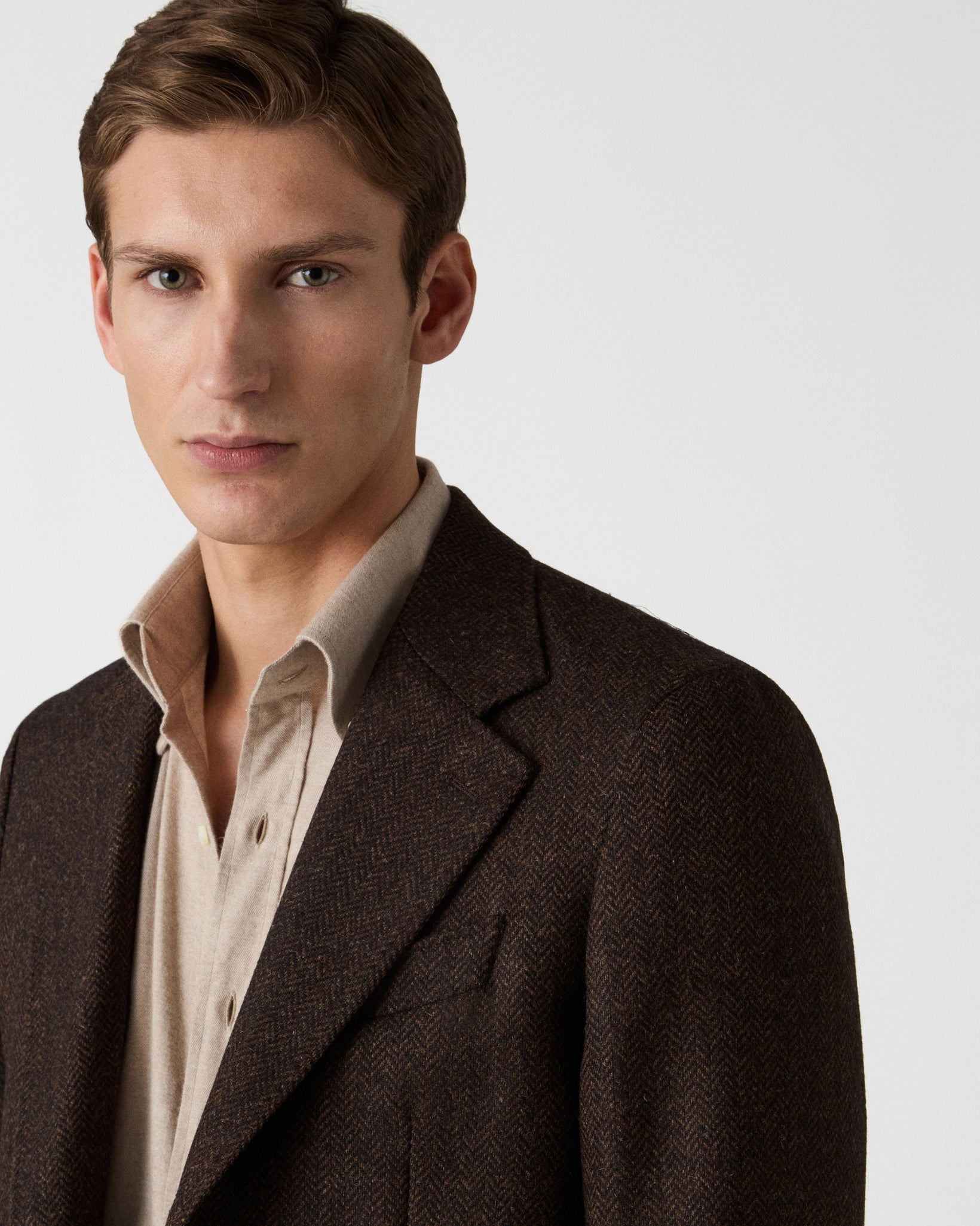 Dante Unlined Tweed Jacket - Brown Berg & Berg