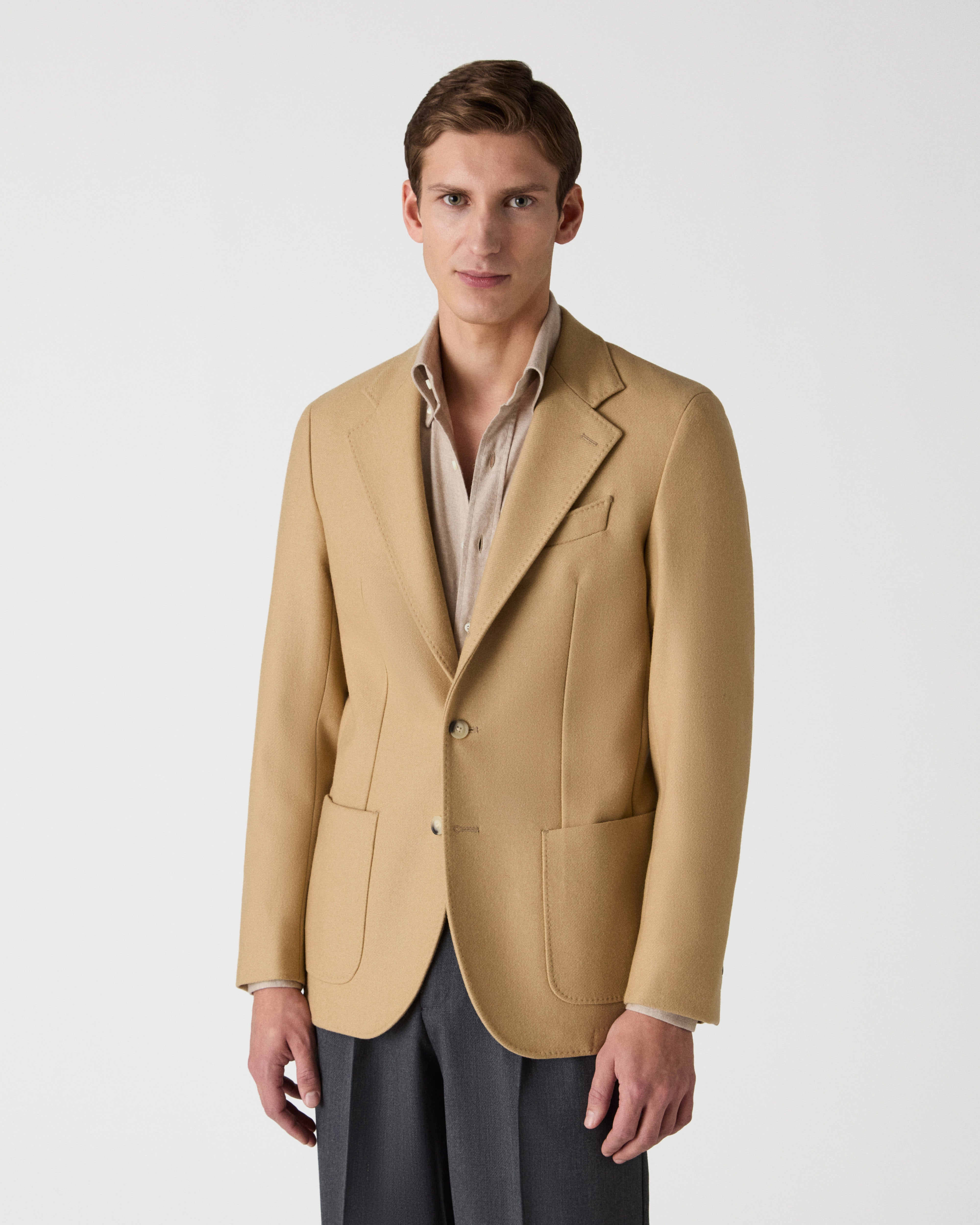 Dante Unlined Tweed Jacket - Beige Berg & Berg