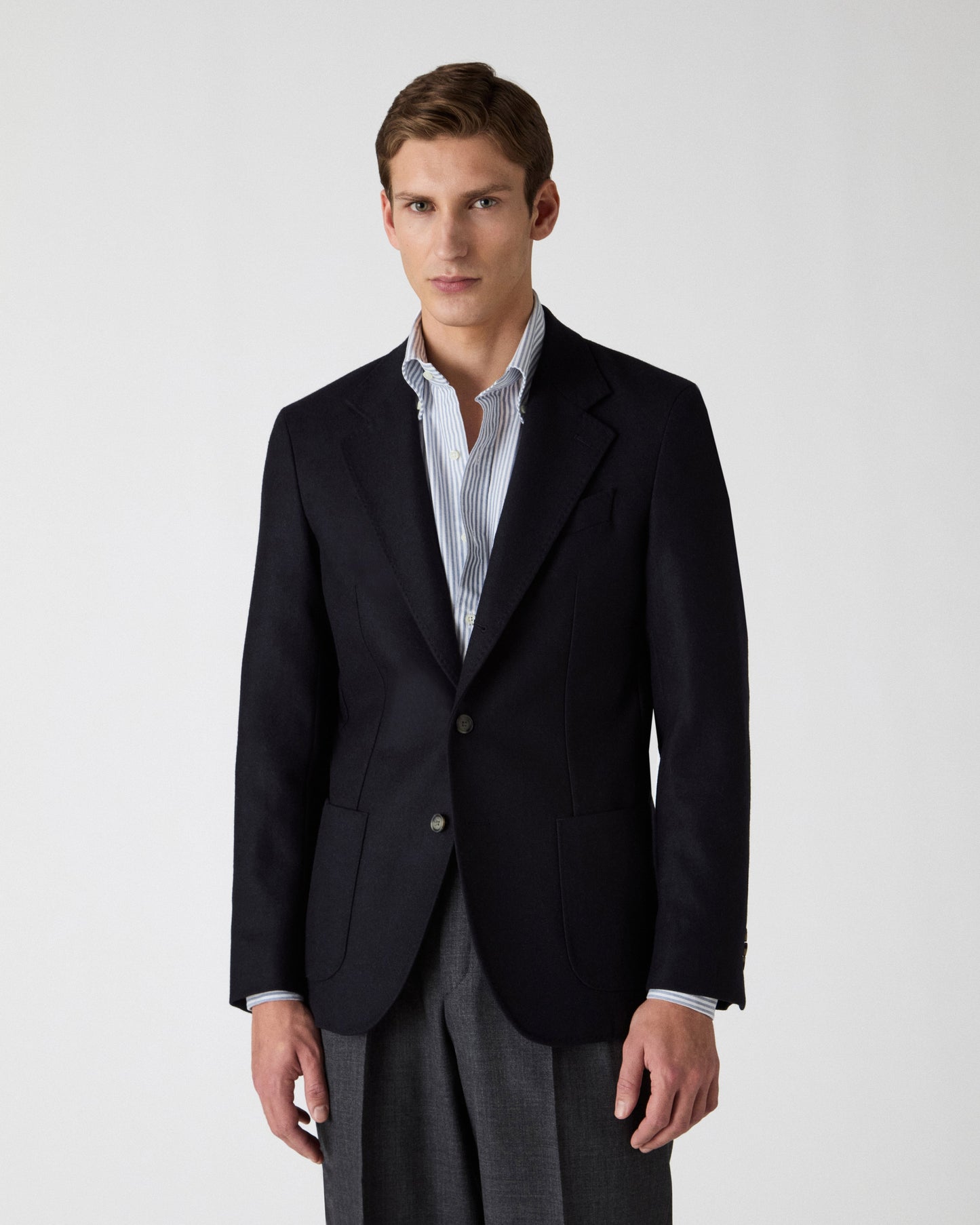 Dante Unlined Tweed Jacket - Navy Berg & Berg