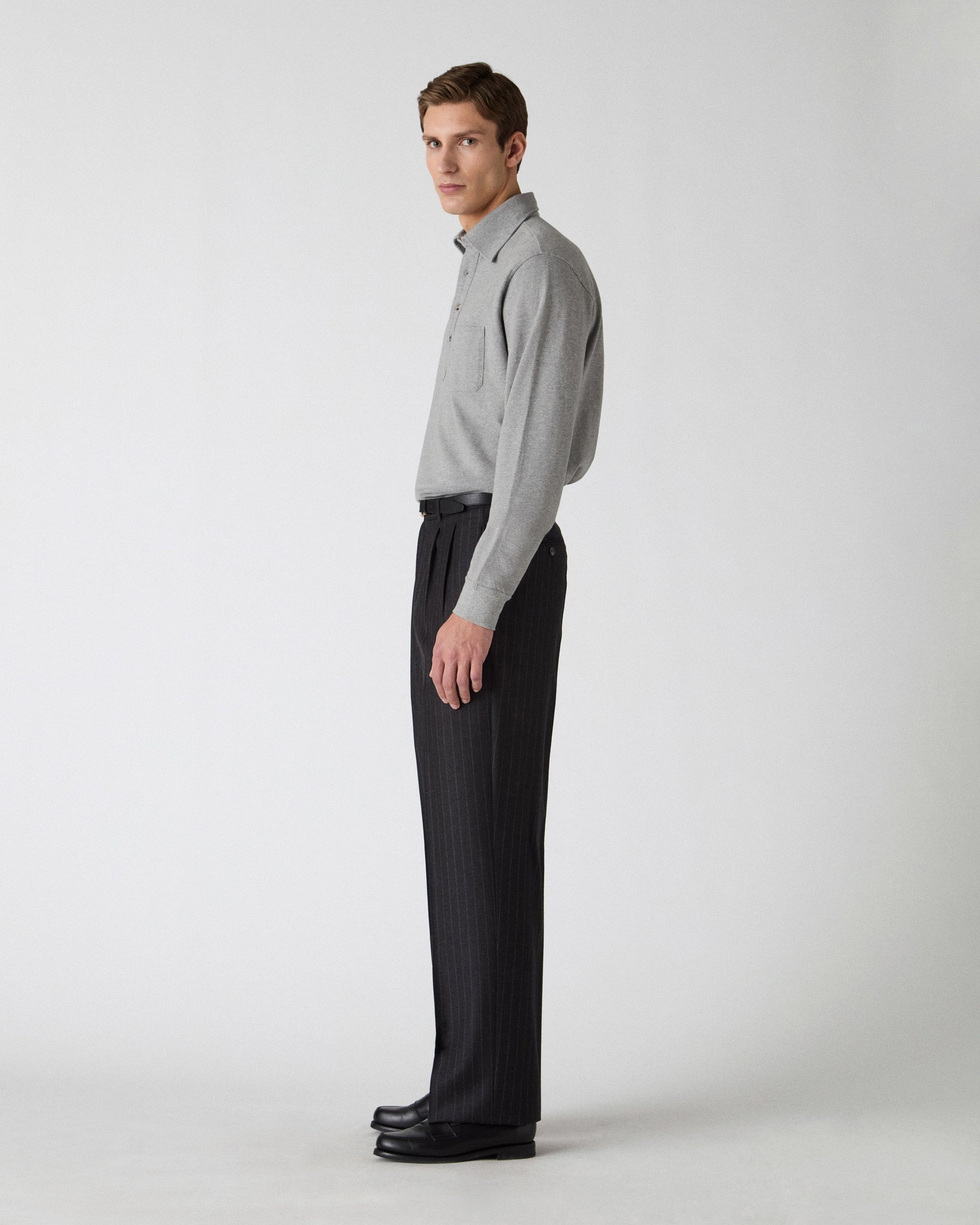 Dante Chalk Stripe Suit - Grey Berg & Berg