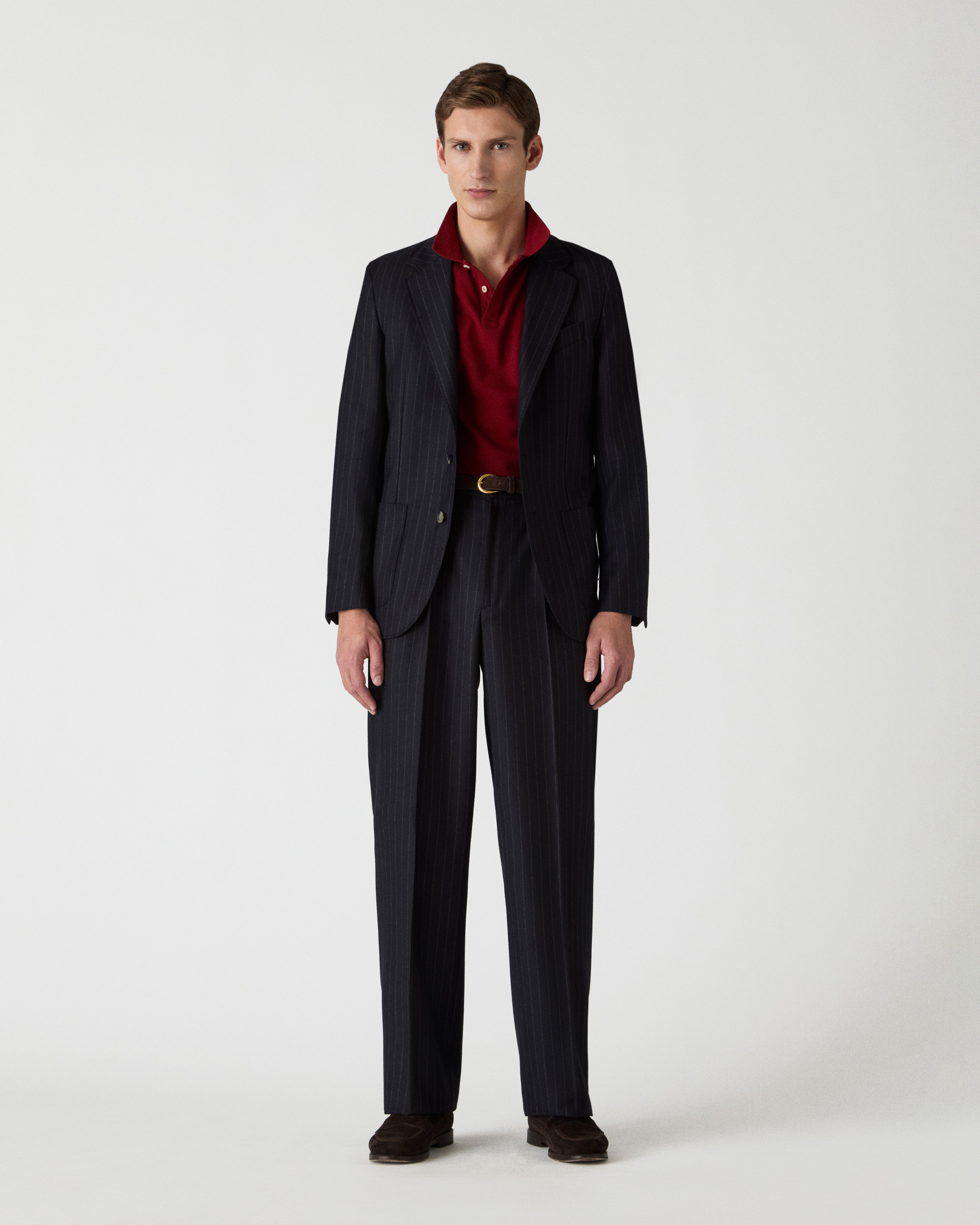 Dante Chalk Stripe Suit - Navy Berg & Berg