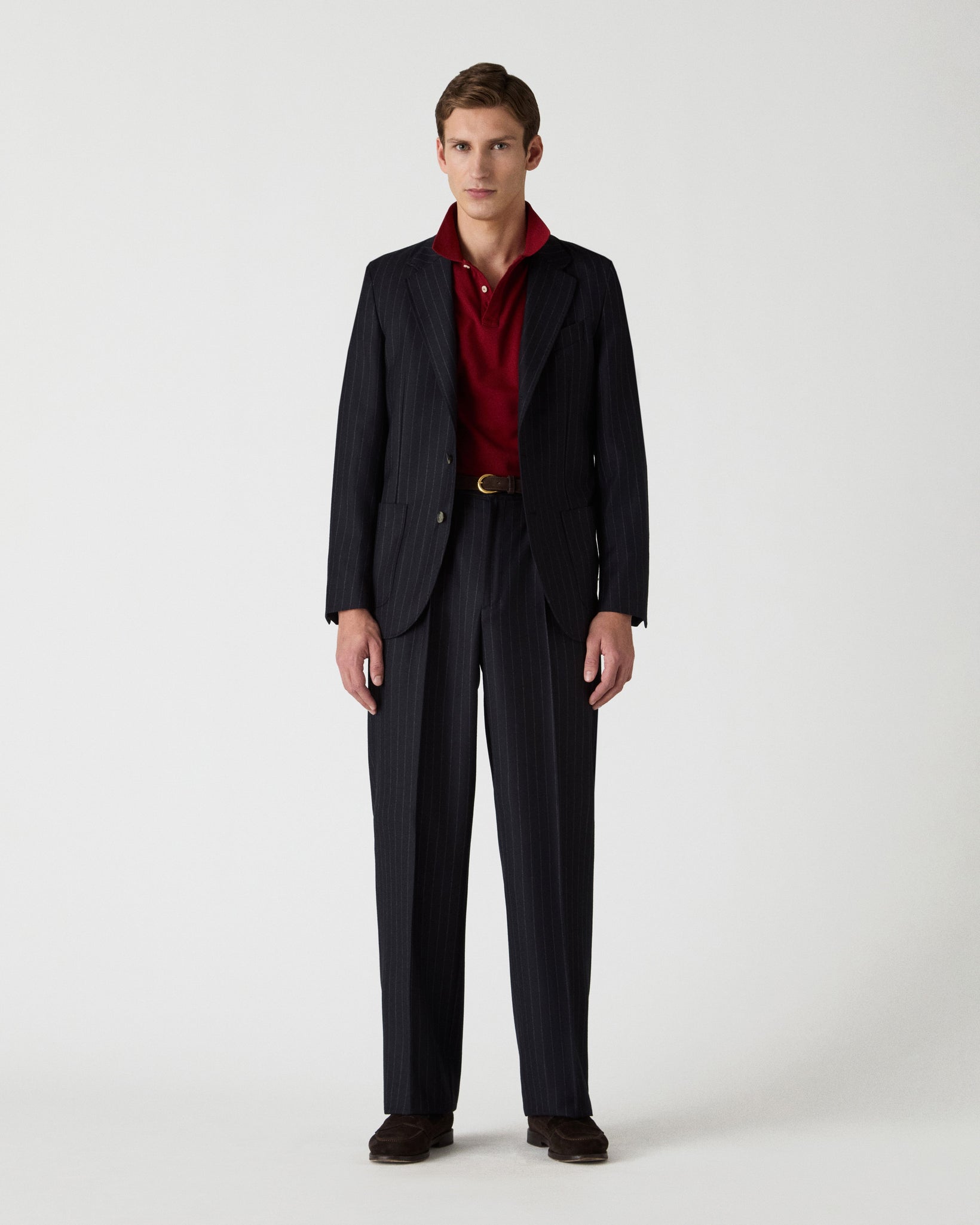 Dante Chalk Stripe Suit - Navy Berg & Berg