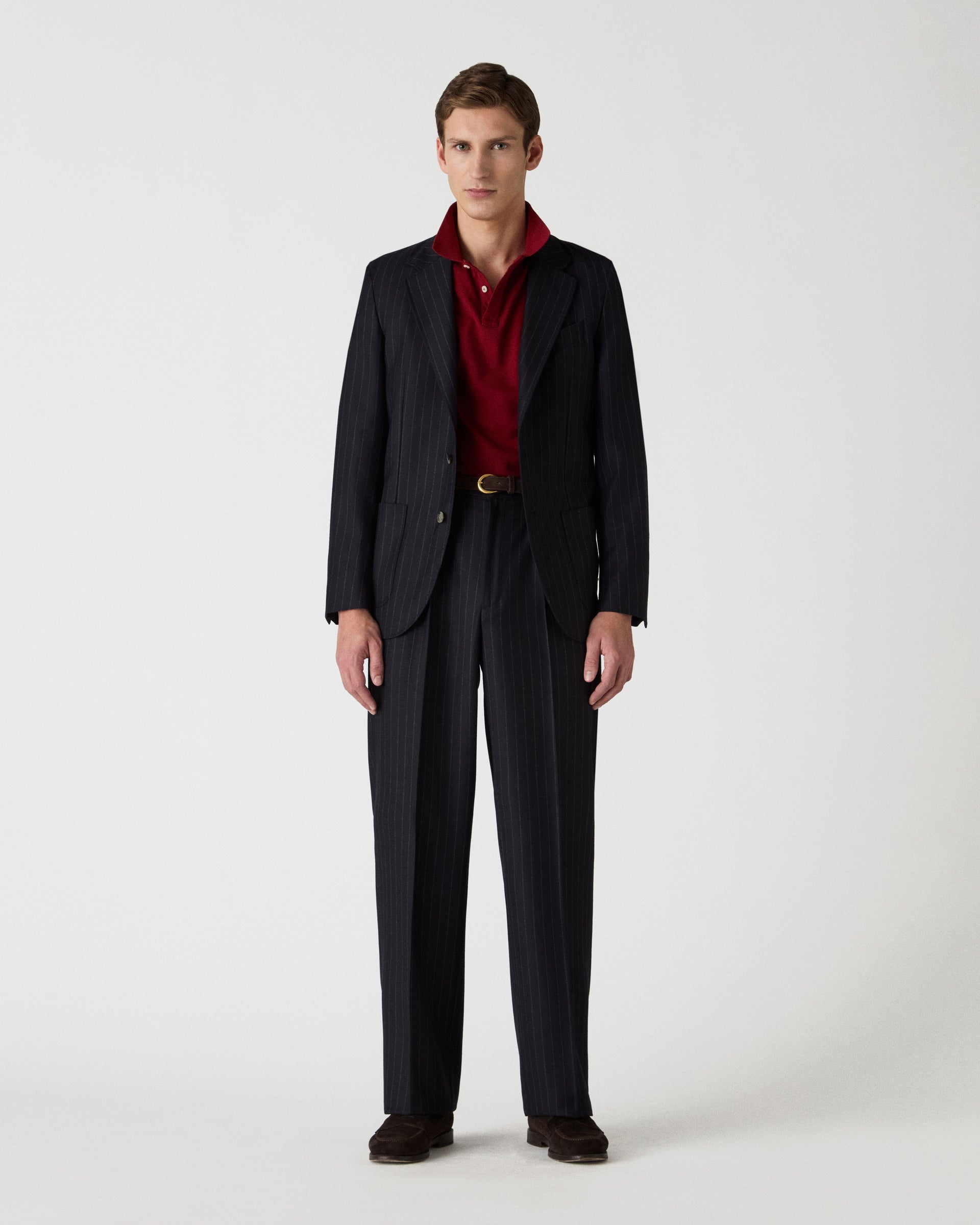 Dante Chalk Stripe Suit - Navy Berg & Berg