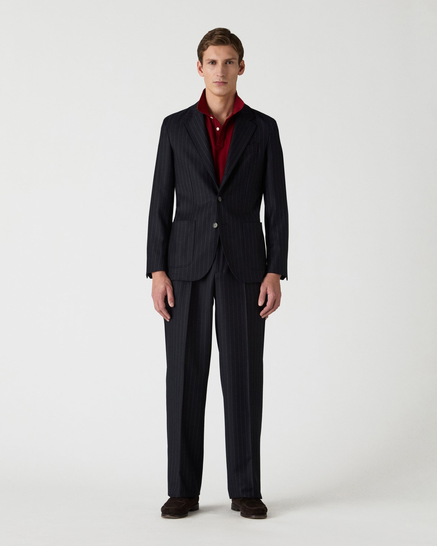 Dante Chalk Stripe Suit - Navy Berg & Berg