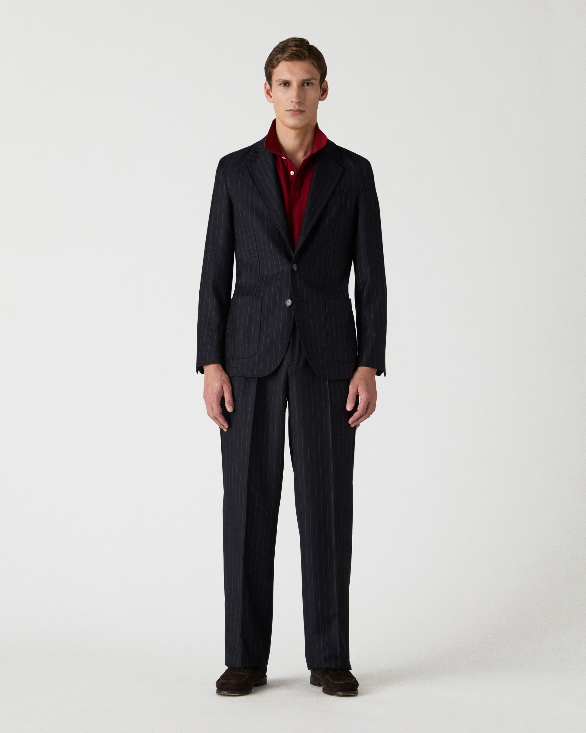 Dante Chalk Stripe Suit - Navy Berg & Berg