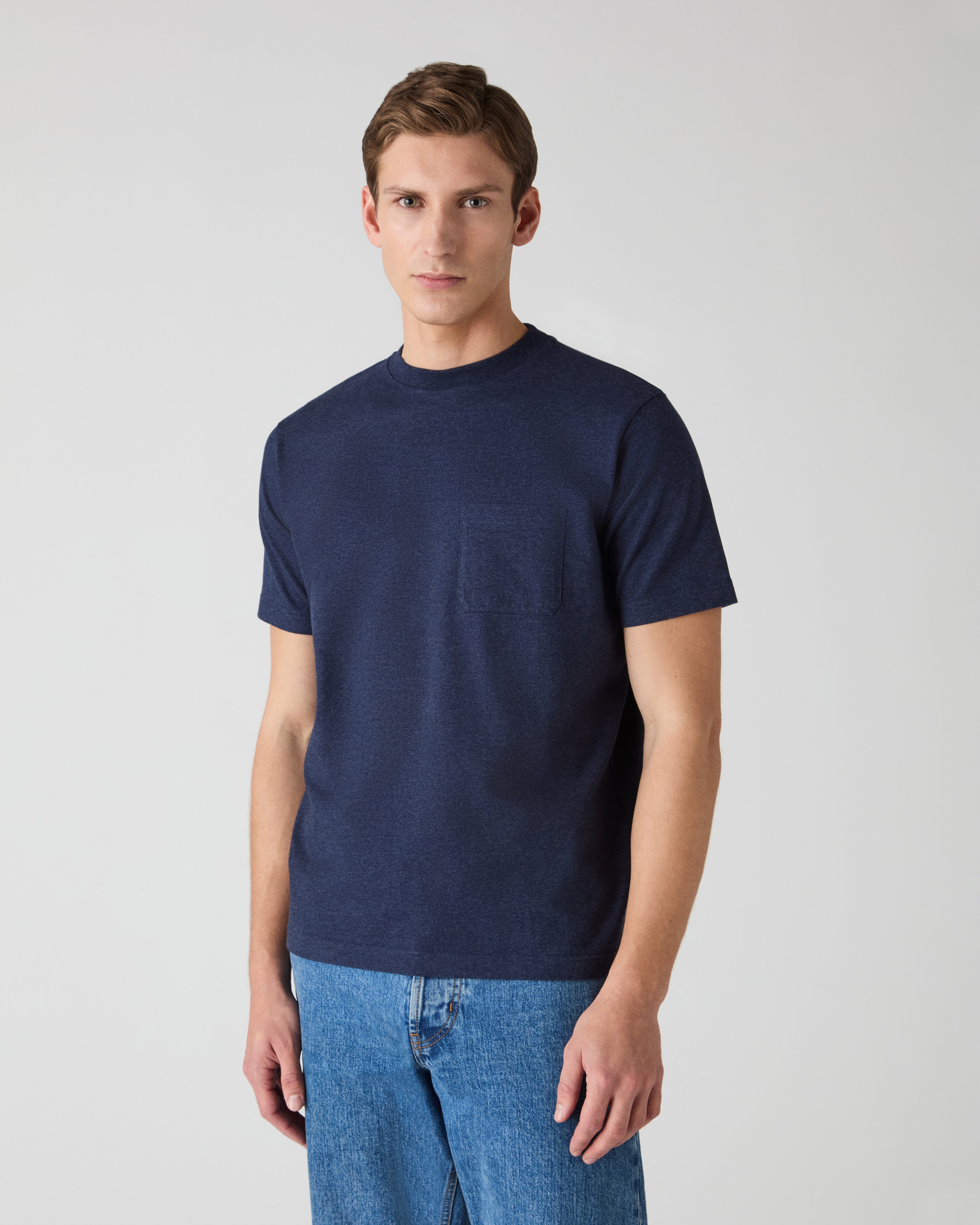 Torgny Pocket T-Shirt - Navy Melange – Berg & Berg