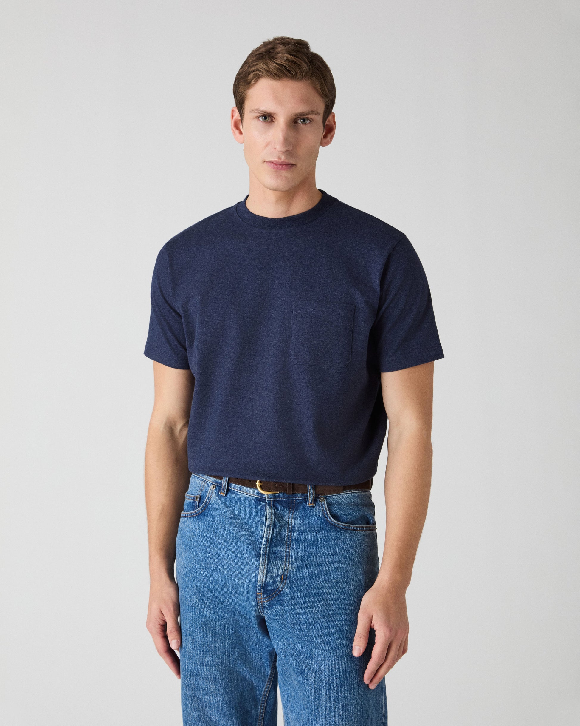 Torgny Pocket T-Shirt - Navy Melange Berg & Berg