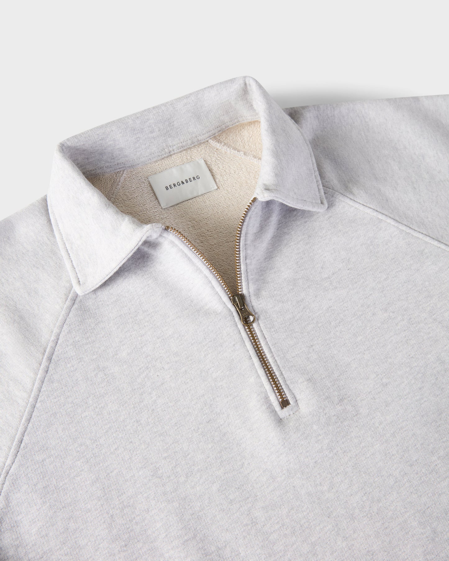 Truls Quarter Zip Raglan Sweatshirt - Grey Melange Berg & Berg
