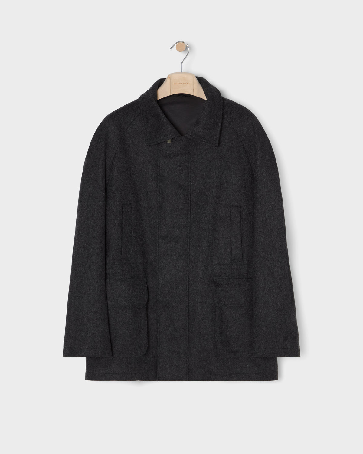 Nils Wool/Cashmere Raglan Jacket - Grey Berg & Berg