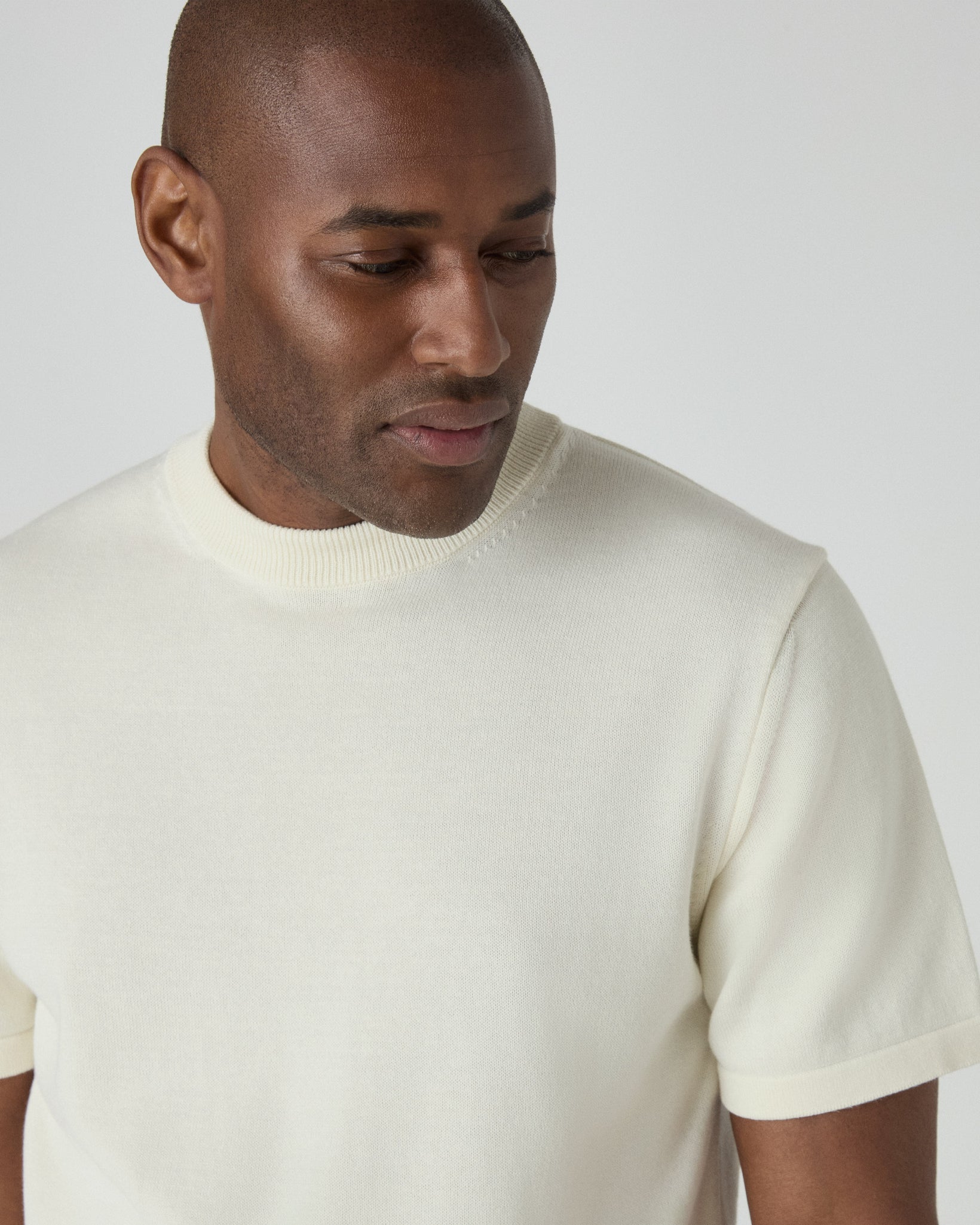 Bo Knitted T-Shirt - Ivory | Berg & Berg