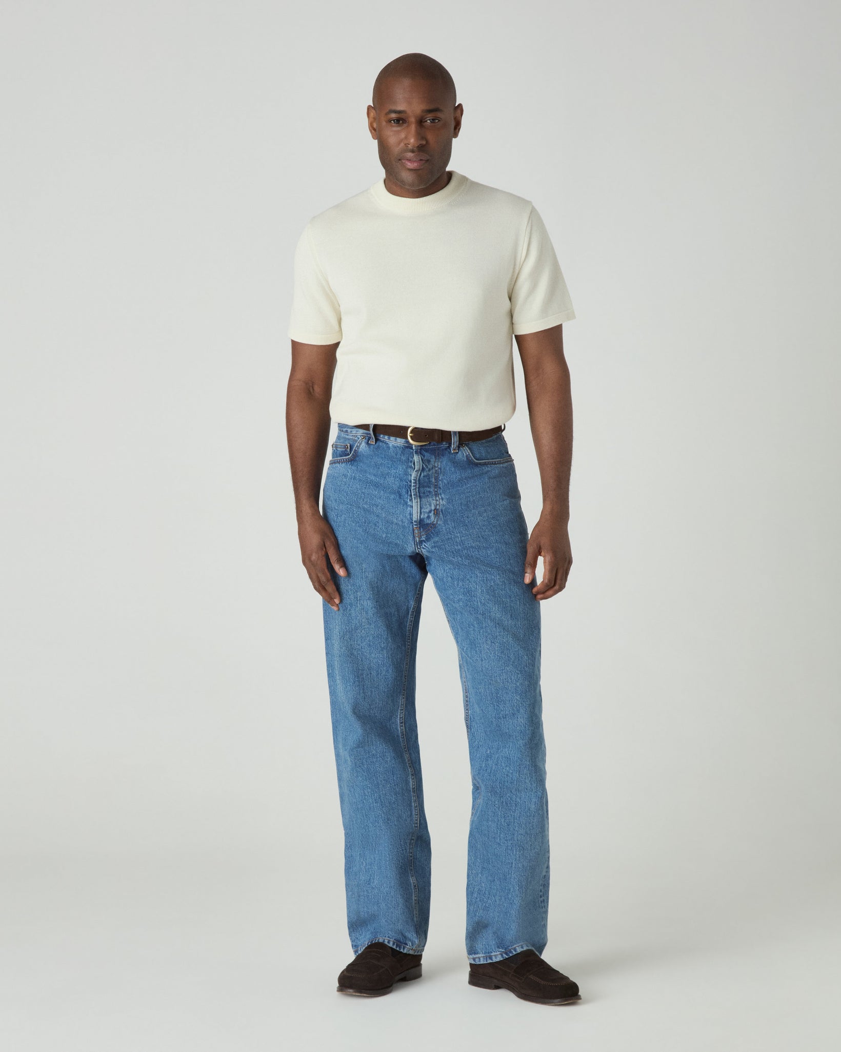 Bo Knitted T-Shirt - Ivory | Berg & Berg