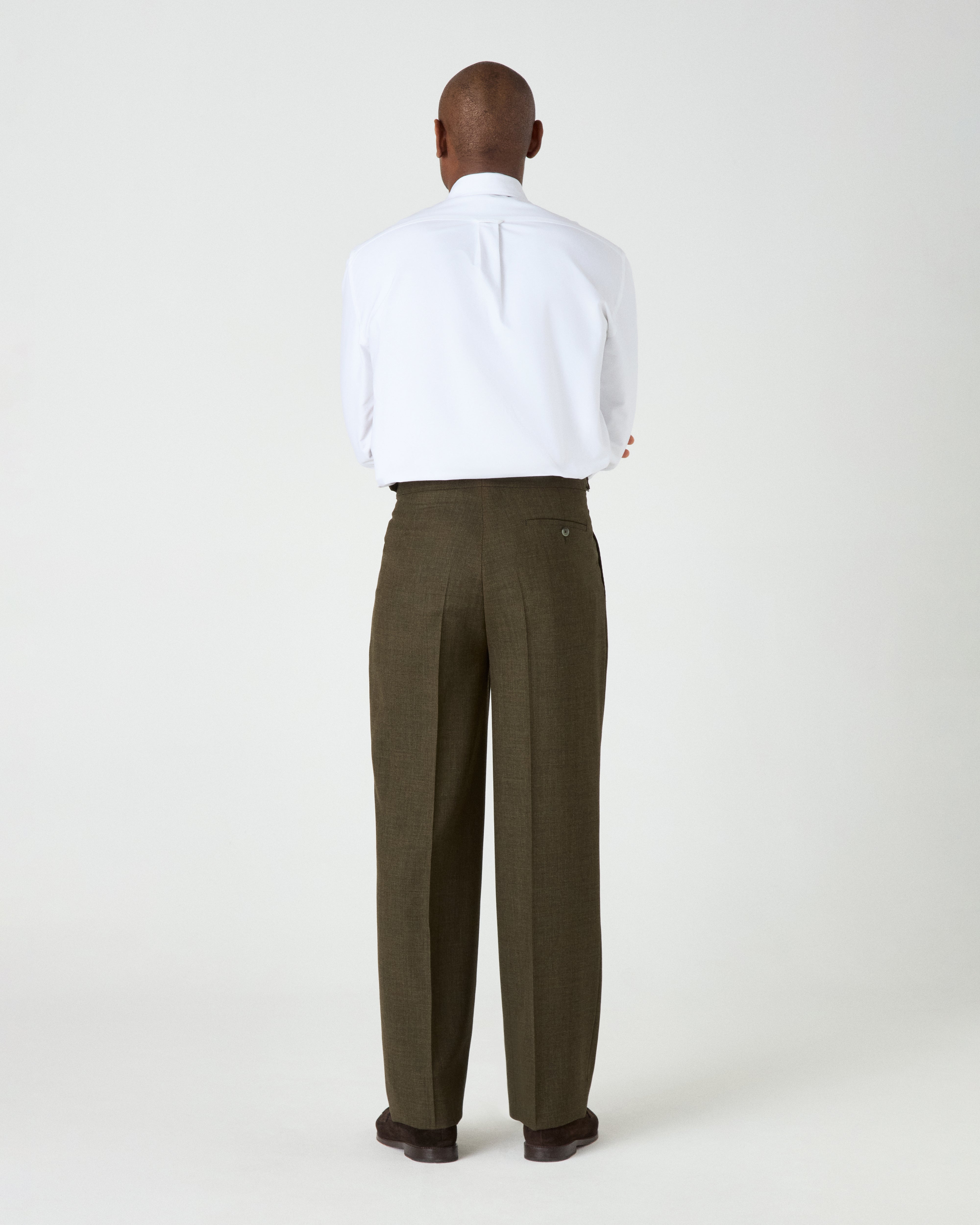 August High Twist Wool Trousers - Moss Green – Berg & Berg