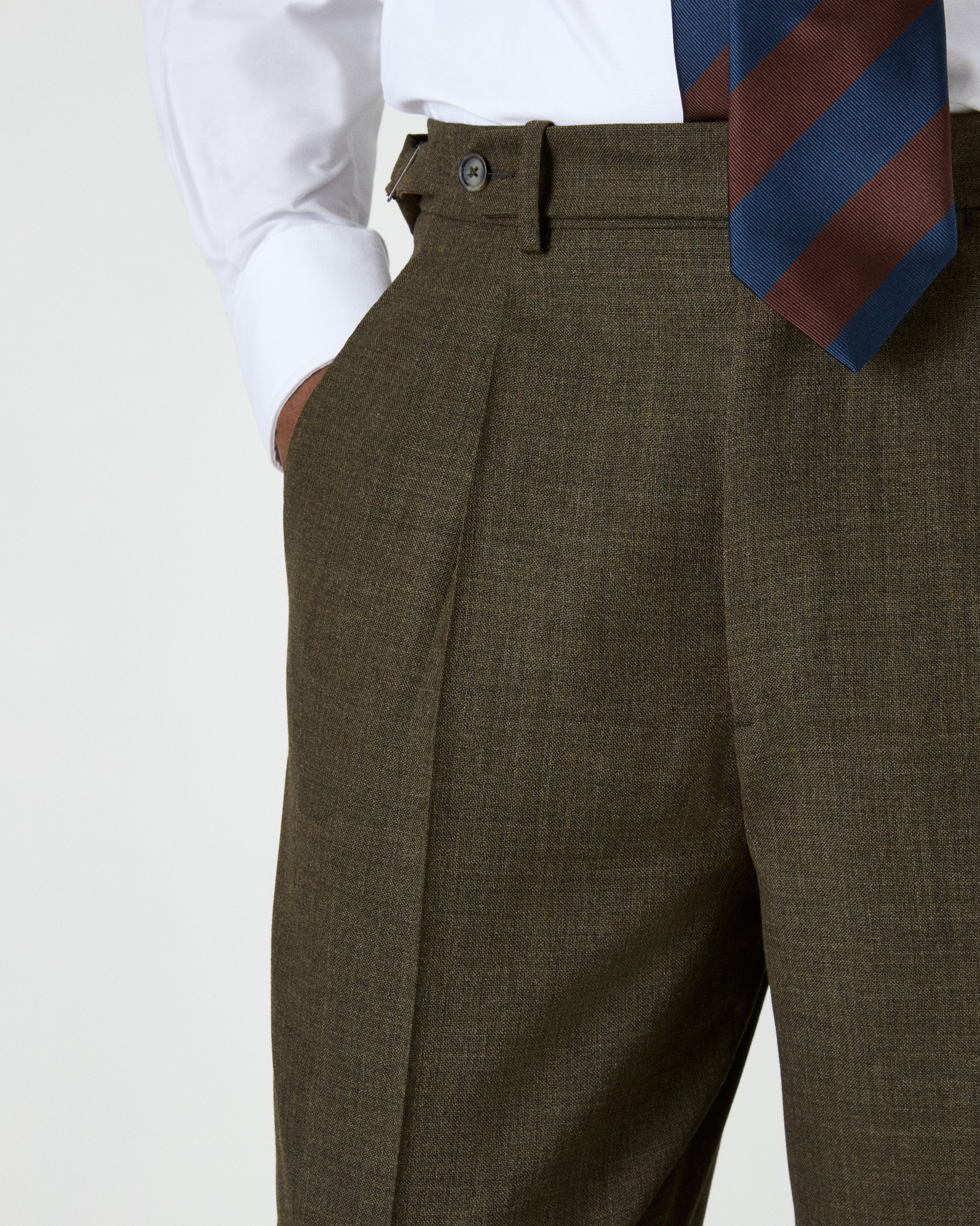 August High Twist Wool Trousers - Moss Green – Berg & Berg