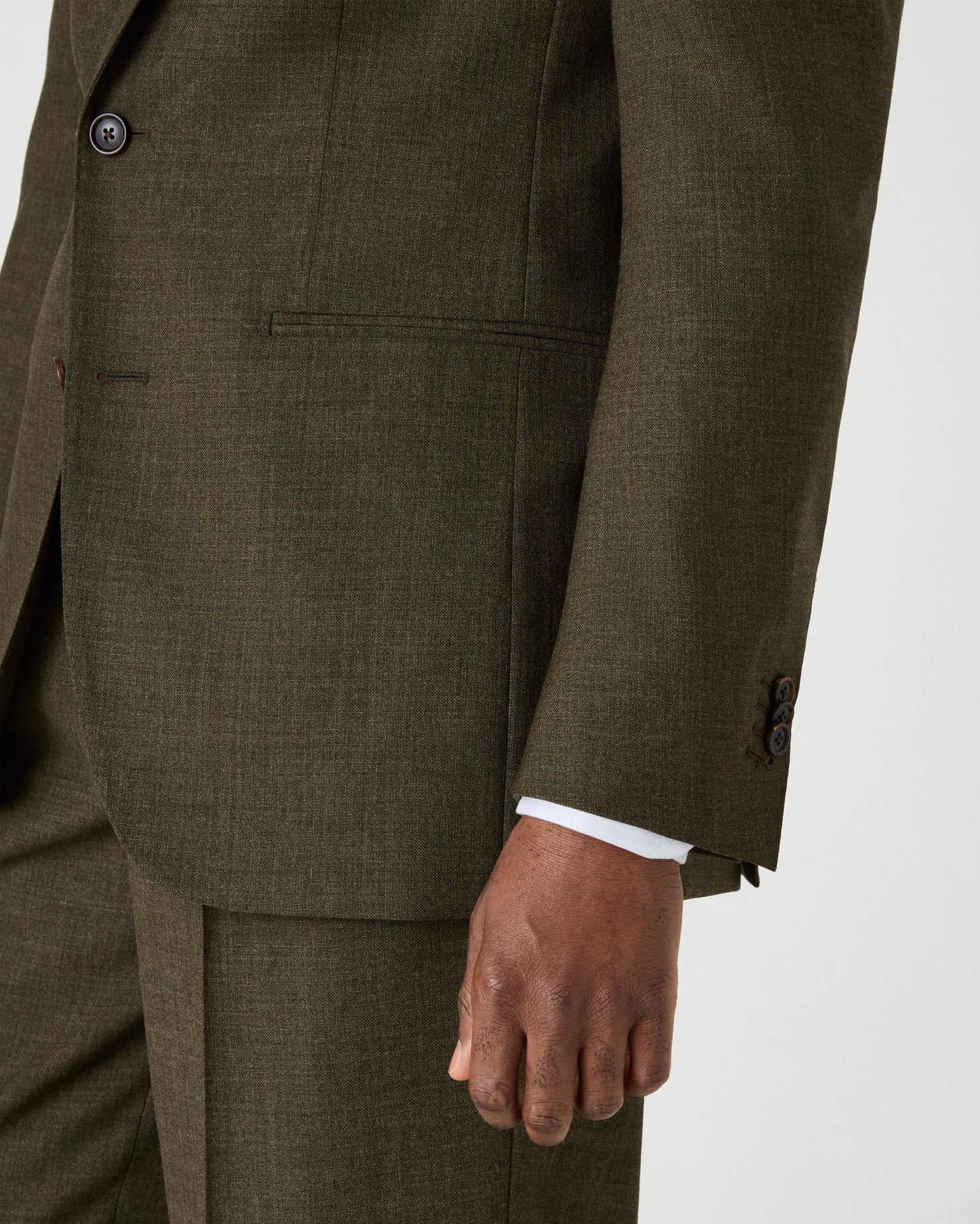 Dag High Twist Suit Jacket - Moss Green Berg & Berg