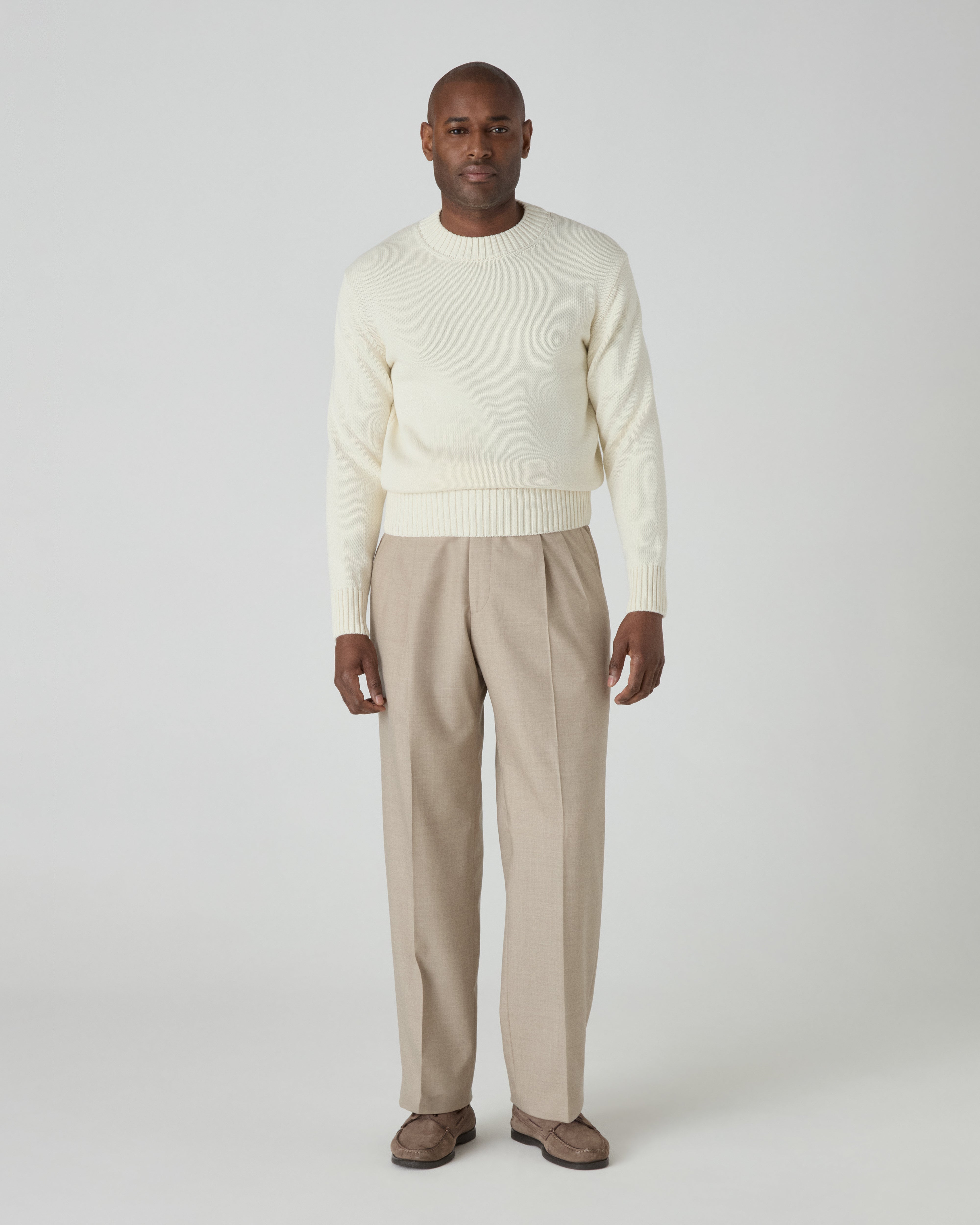Ben Cotton Crew Neck - Ivory bergbergstore