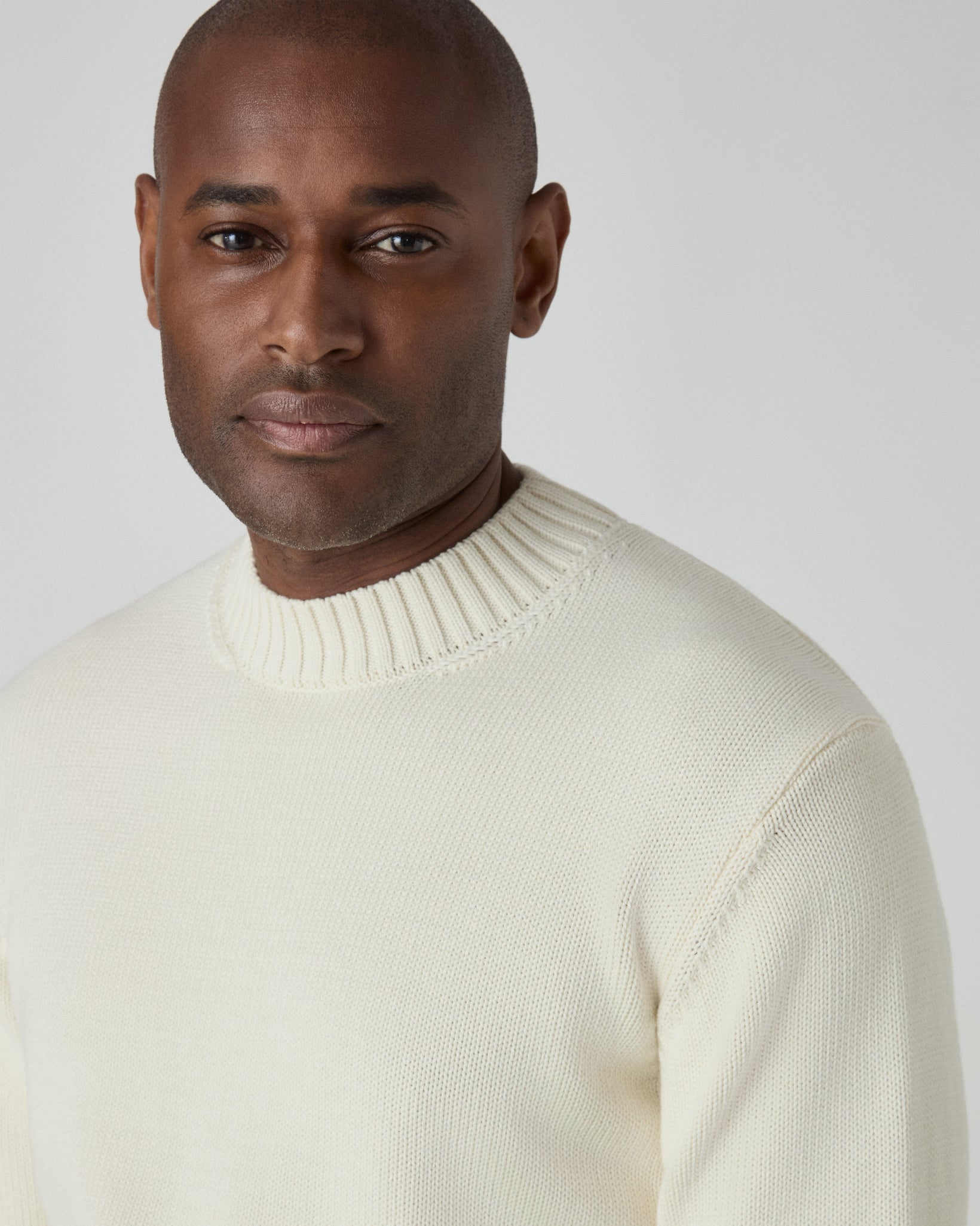 Ben Cotton Crew Neck - Ivory | Berg & Berg