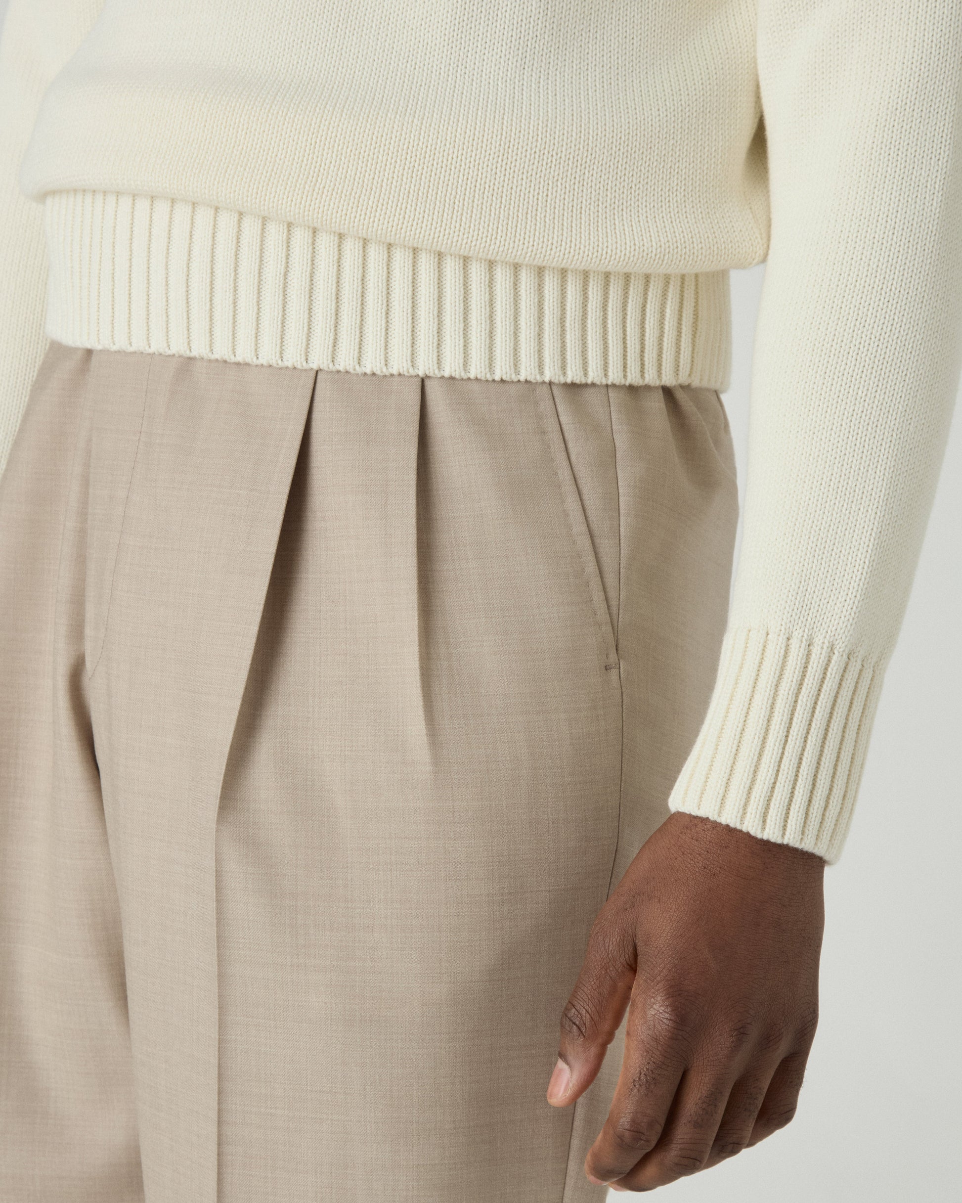 Ben Cotton Crew Neck - Ivory bergbergstore