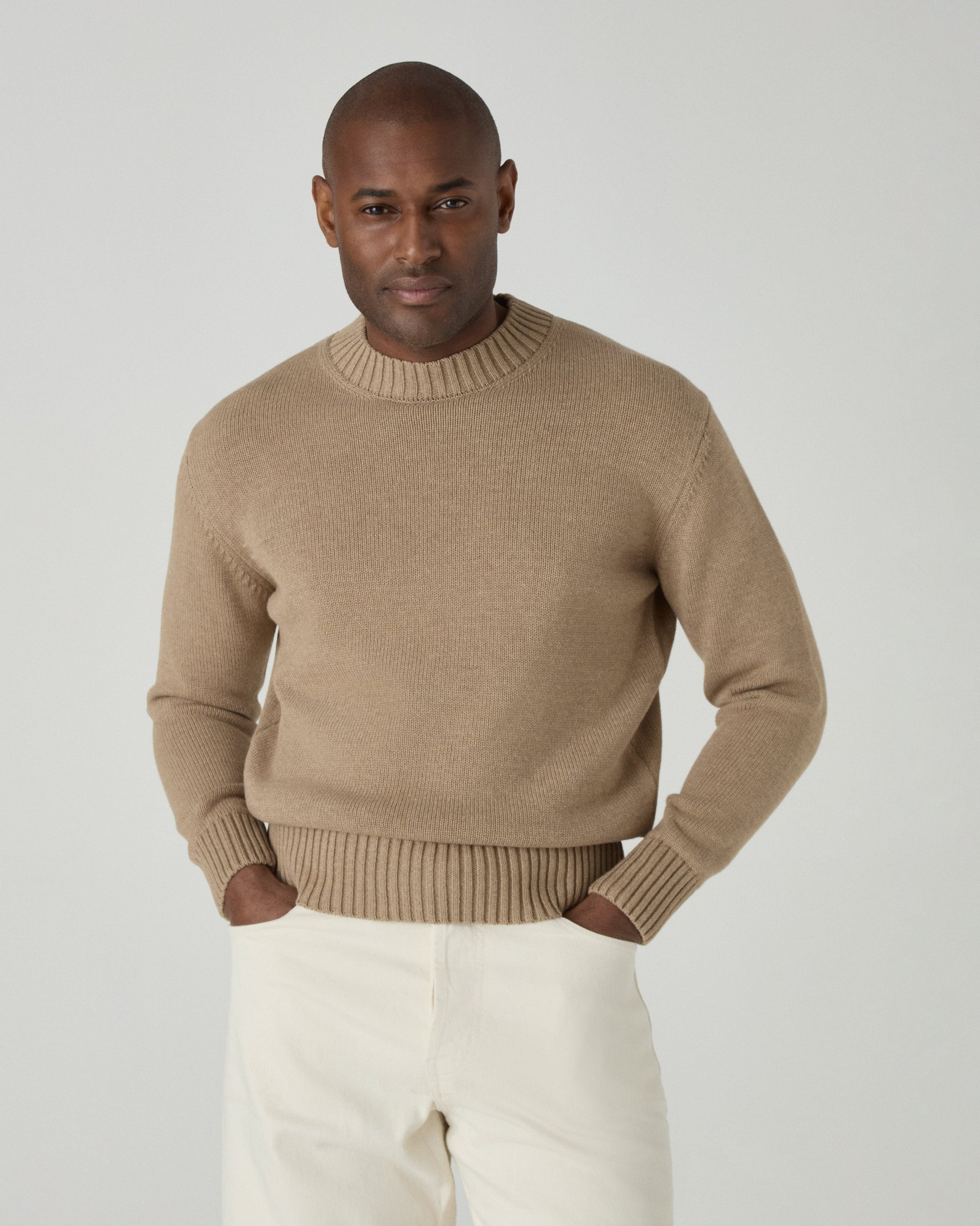 Ben Cotton Crew Neck - Hazel Brown | Berg & Berg