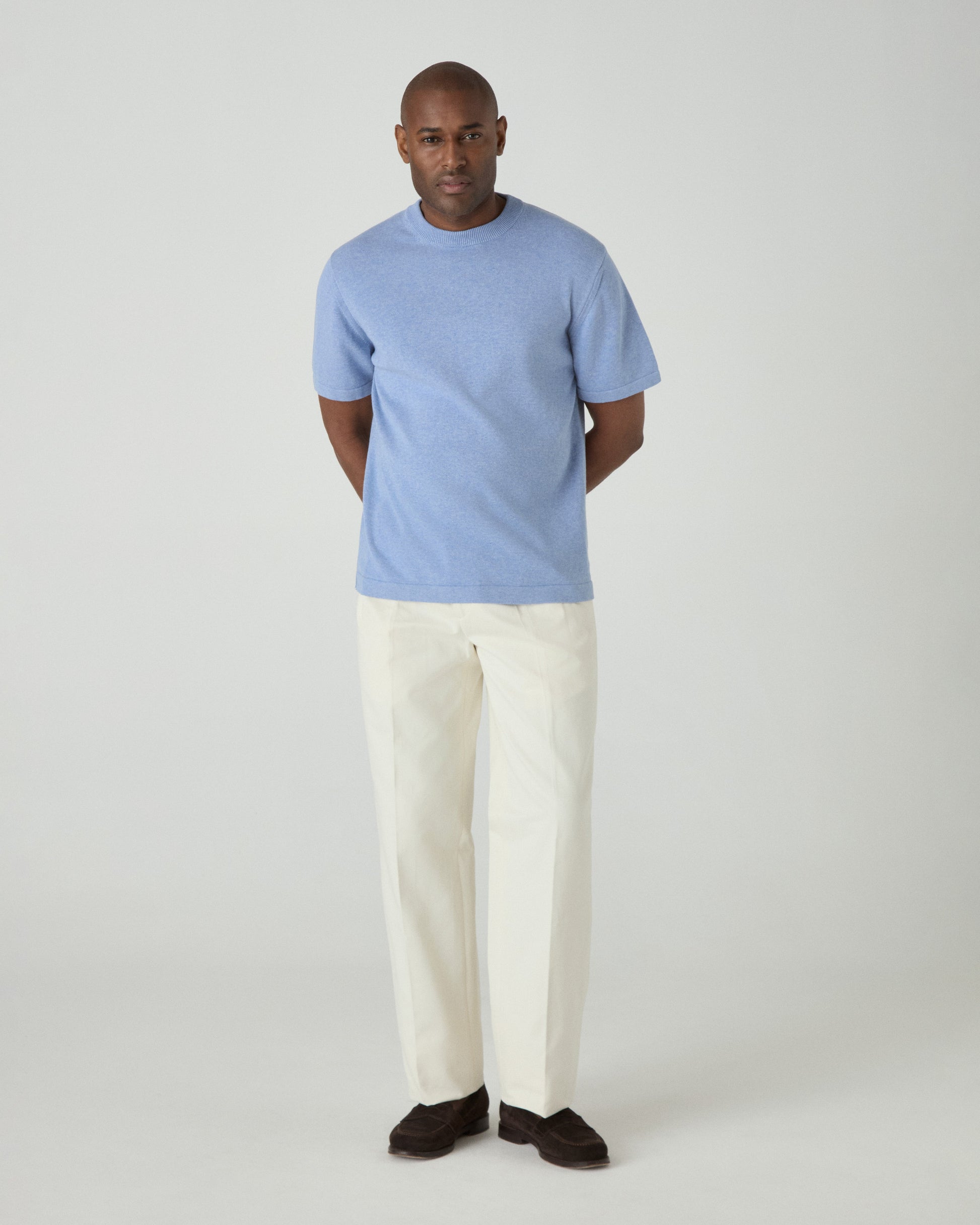 Bo Knitted T-Shirt - Powder Blue Berg & Berg