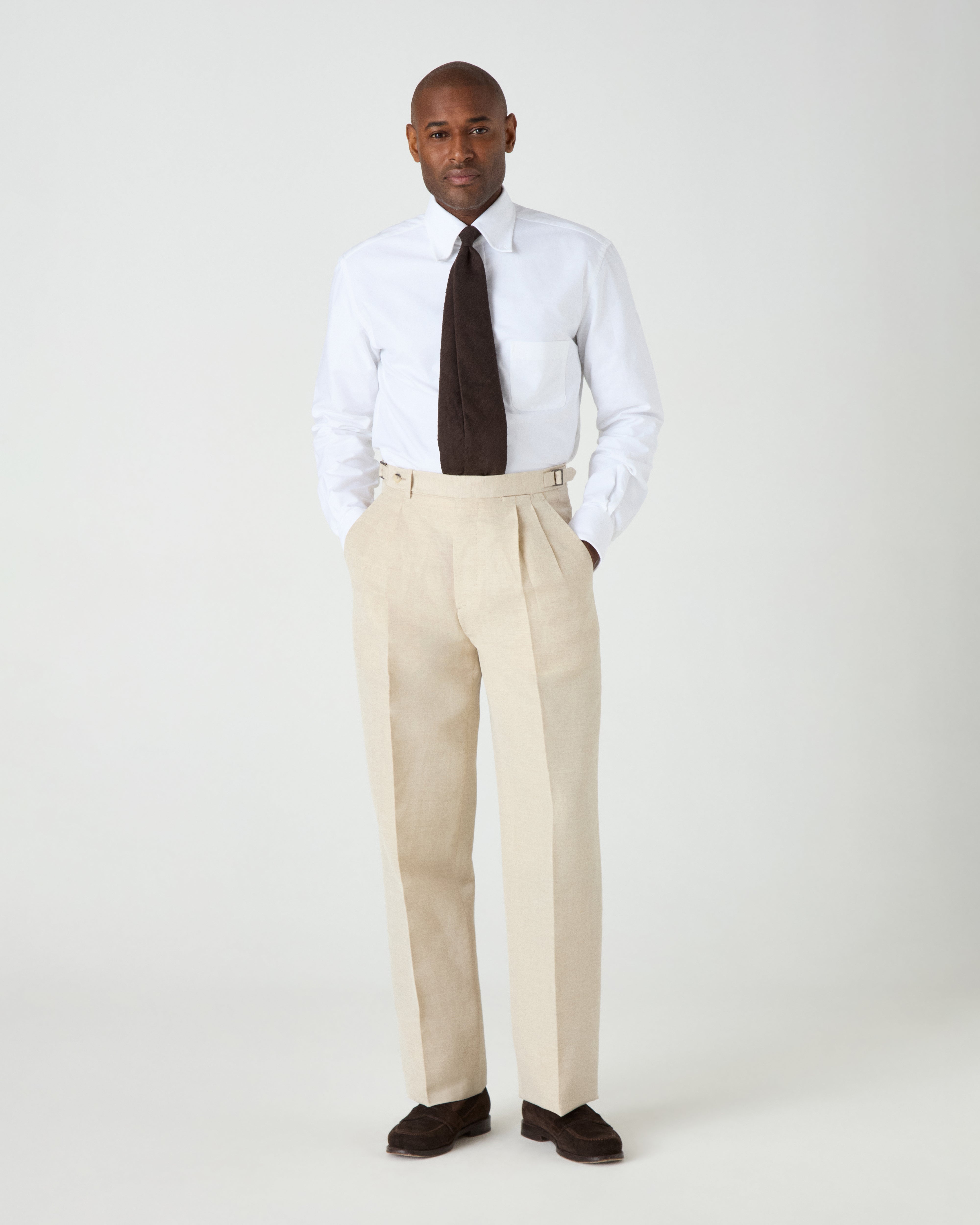 August Wool/Linen Trousers - Sand Berg & Berg