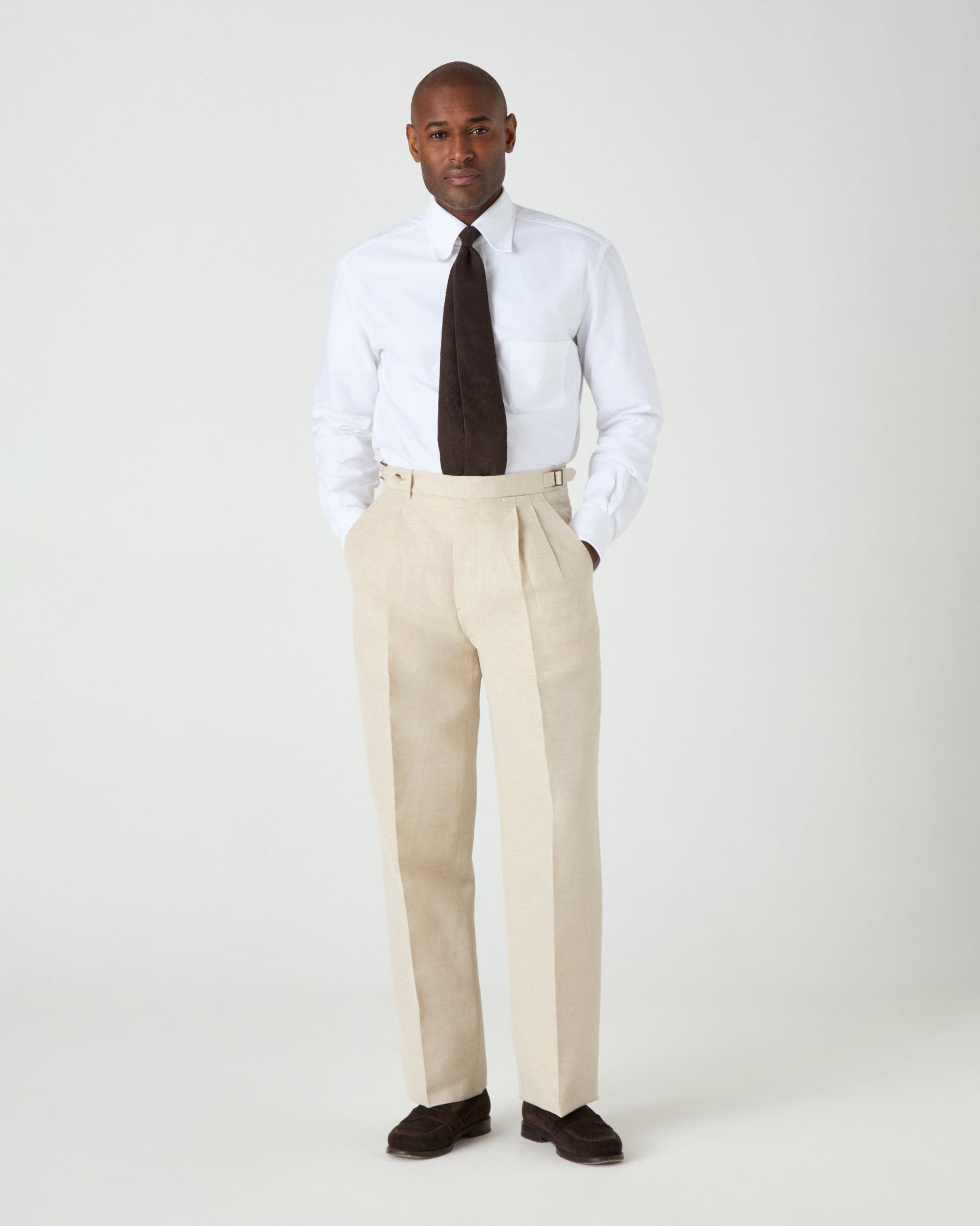 August Wool/Linen Trousers - Sand Berg & Berg