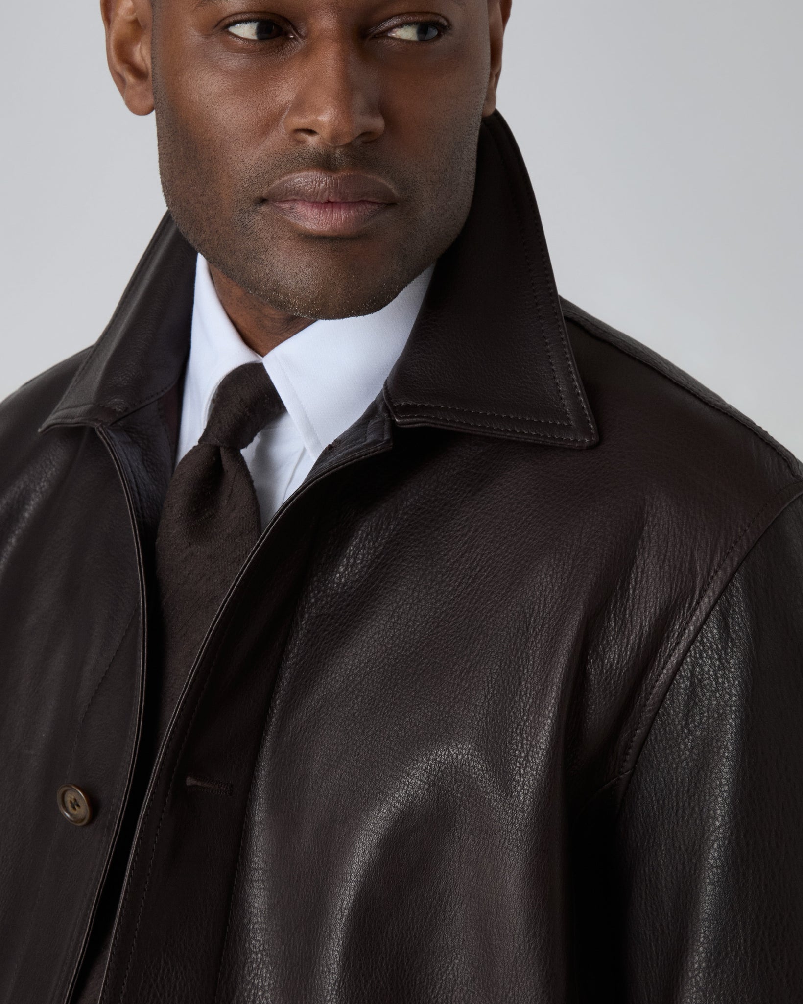 Noel Tumbled Leather Jacket - Dark Brown Berg & Berg
