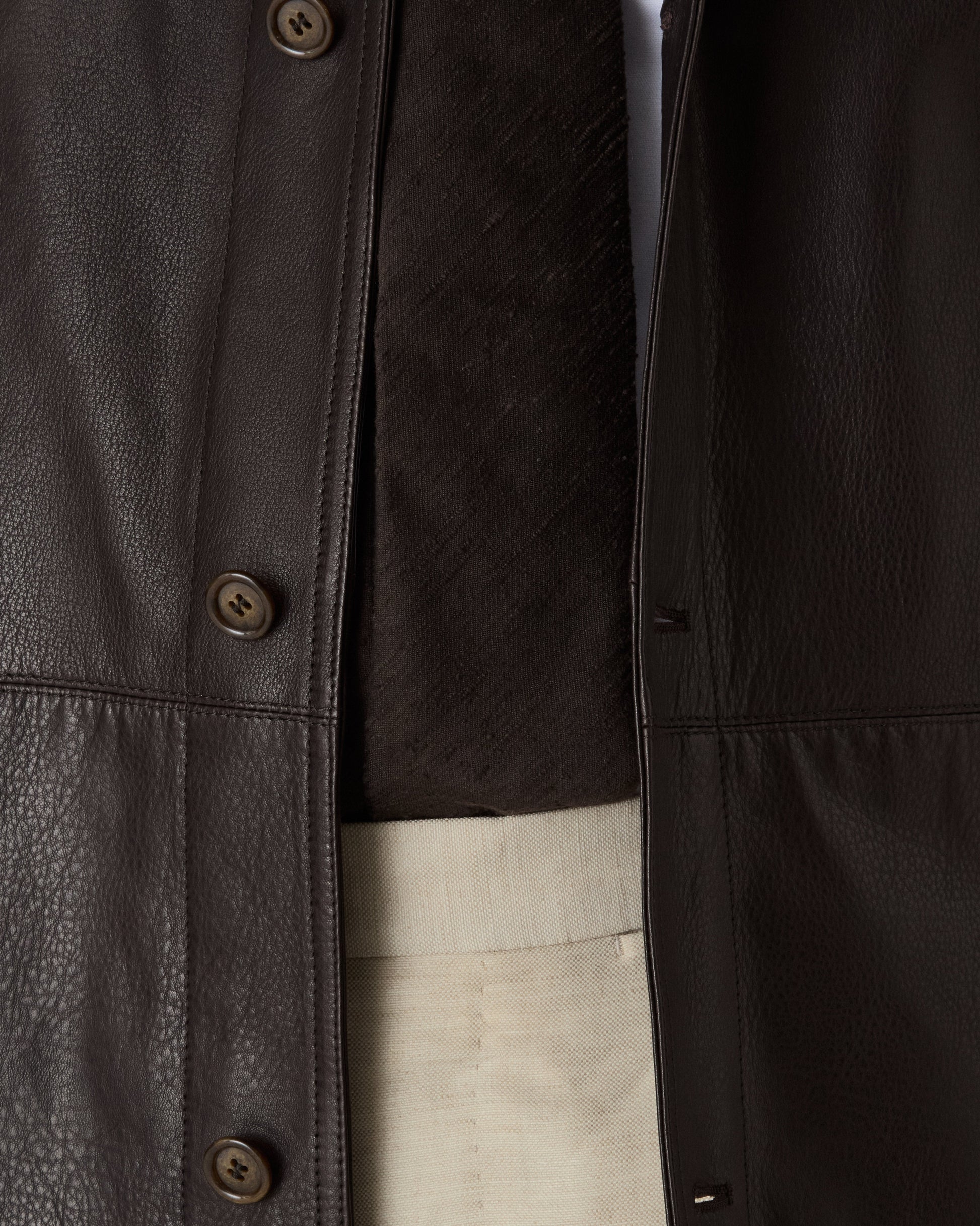 Noel Tumbled Leather Jacket - Dark Brown Berg & Berg