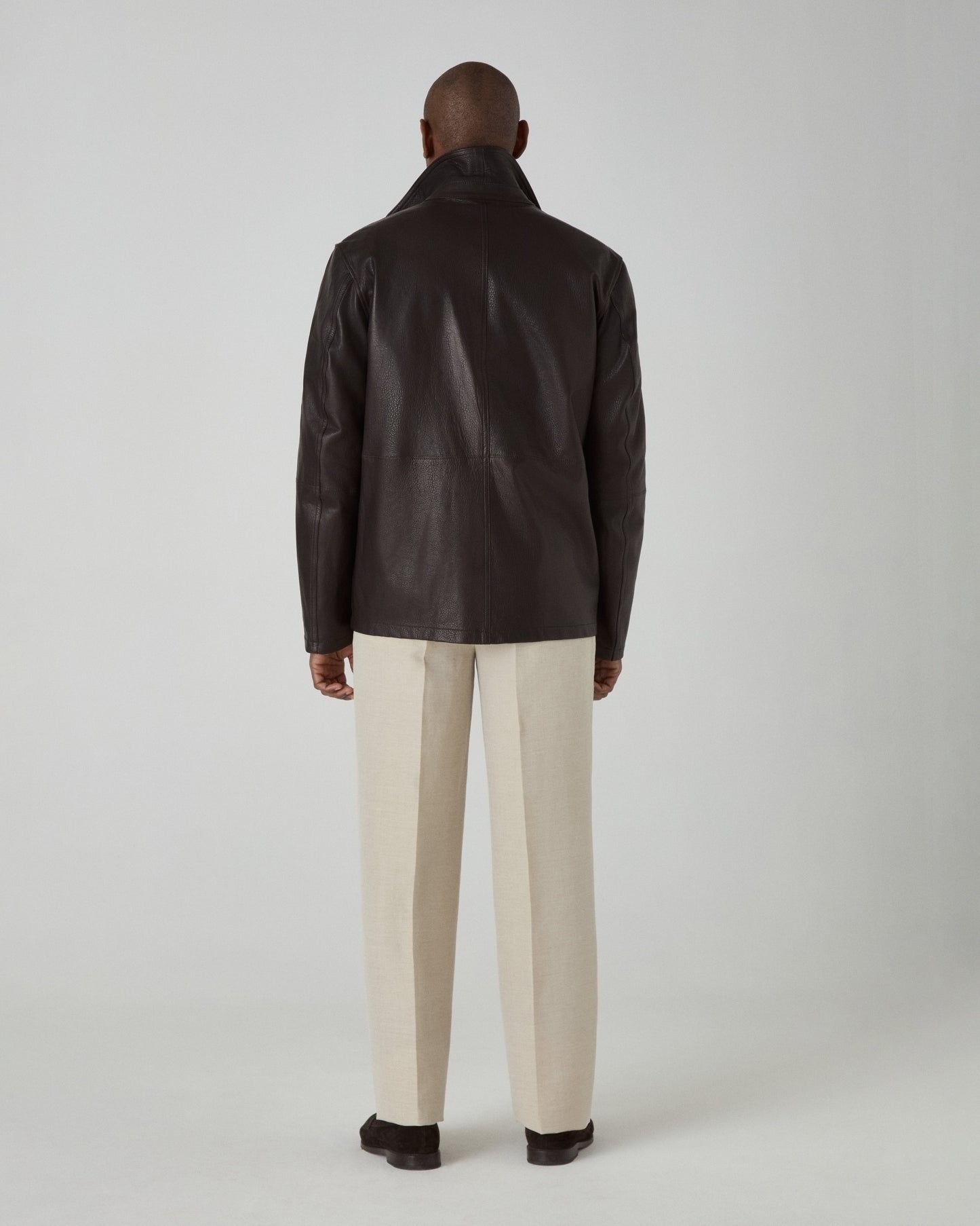 Noel Tumbled Leather Jacket - Dark Brown Berg & Berg