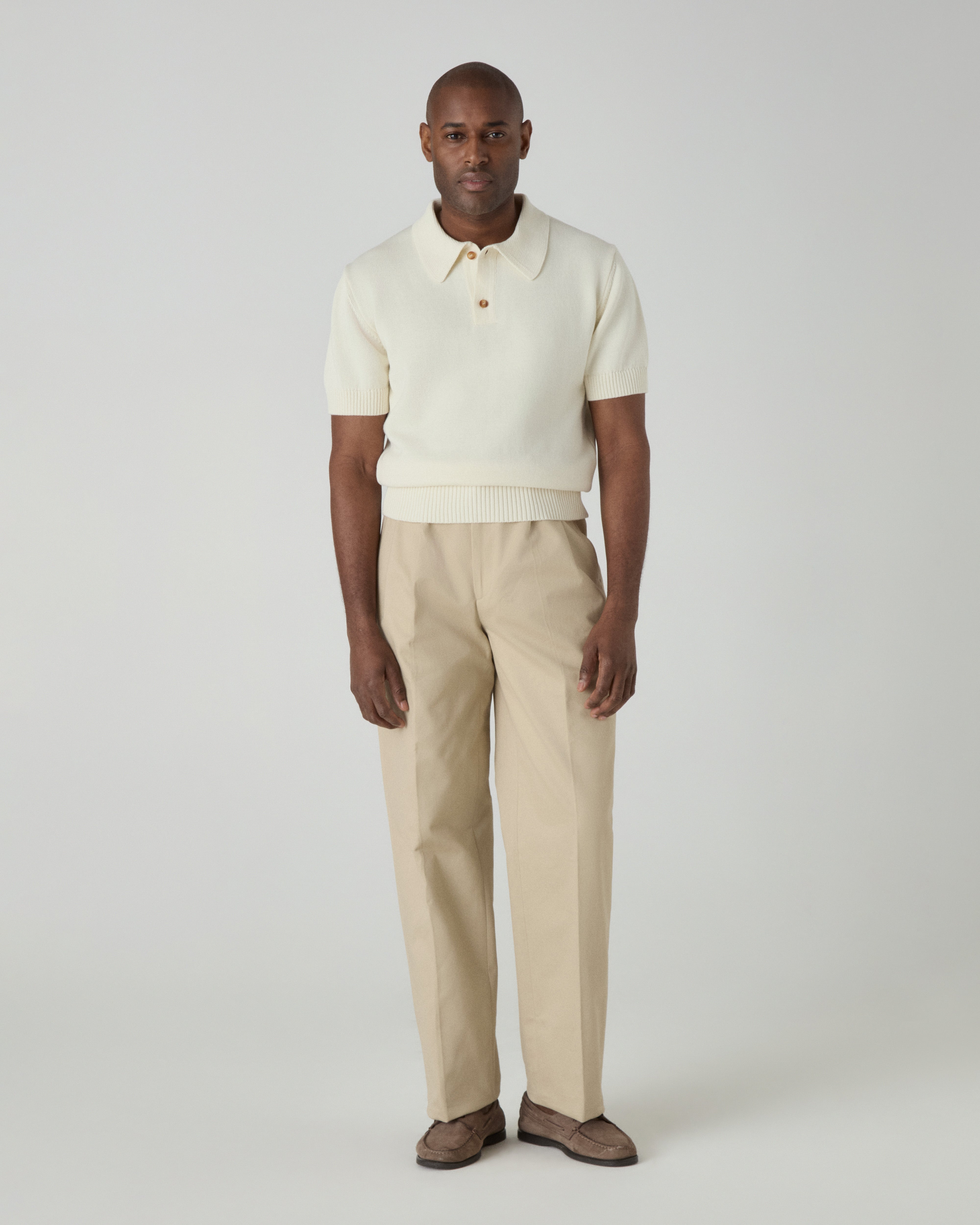 Bror Knitted Polo - Ivory Berg & Berg