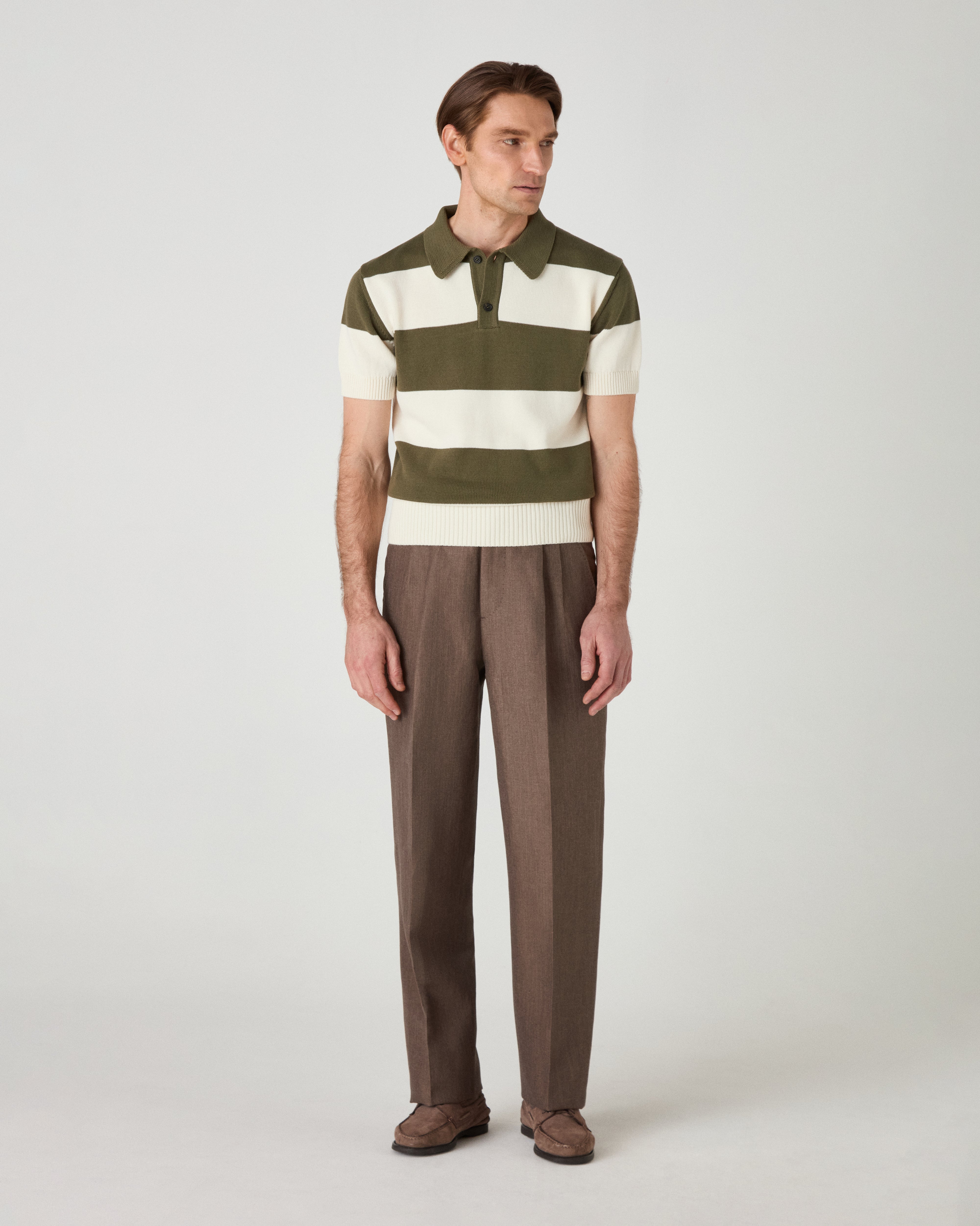 August Wool/Linen Trousers - Taupe Berg & Berg